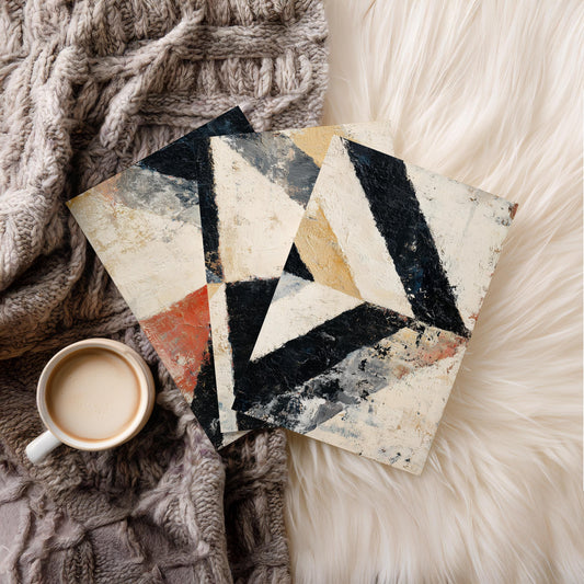 Abstract Geometric Wall Art · Mid Century Modern Neutral Triptych · Black Beige Terracotta Art Prints · Framed Print Set · Set of 3 Prints