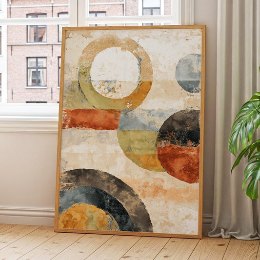 Abstract Shape Art, Oil Painting Palette, Minimal Neutral Wall Decor, Boho, Japandi, Scandi, Calming Organic Look, Framed Or Unframed Print