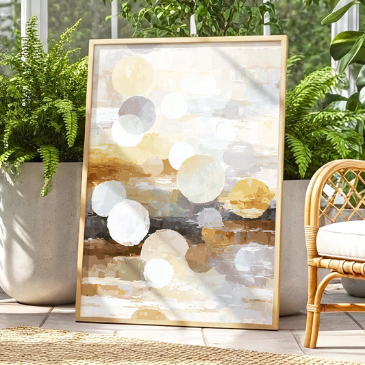 Abstract Shape Art, Oil Painting Palette, Minimal Neutral Wall Decor, Boho, Japandi, Scandi, Calming Organic Look, Framed Or Unframed Print