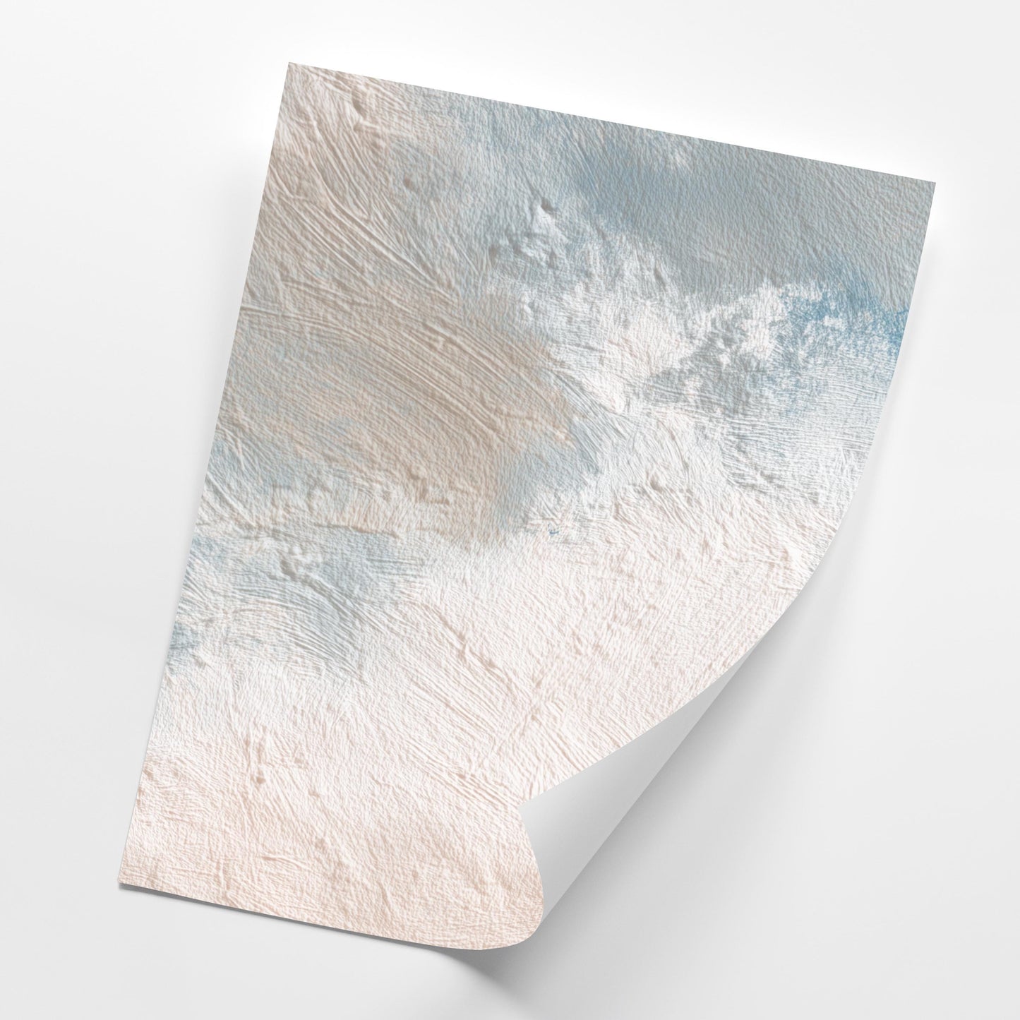 Ocean Drift · Abstract Blue Beige Texture Painting Wall Art · Set of 3 Minimal Brushstroke Prints for Modern Coastal or Japandi Decor