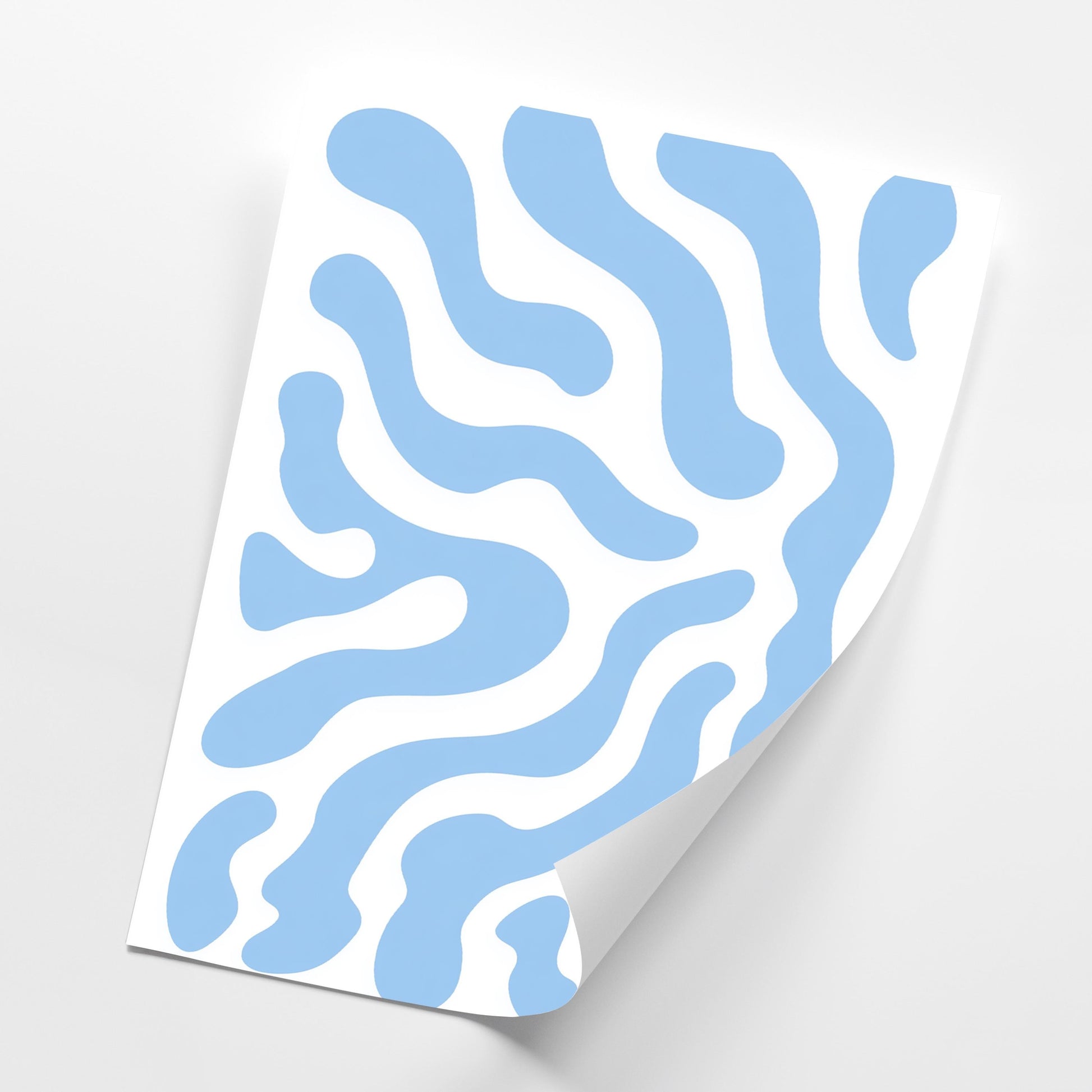 Soft Flow · Blue Minimal Abstract Pattern Wall Art · Set of 3 Fluid Organic Prints for Japandi, Scandi, or Modern Neutral Interiors