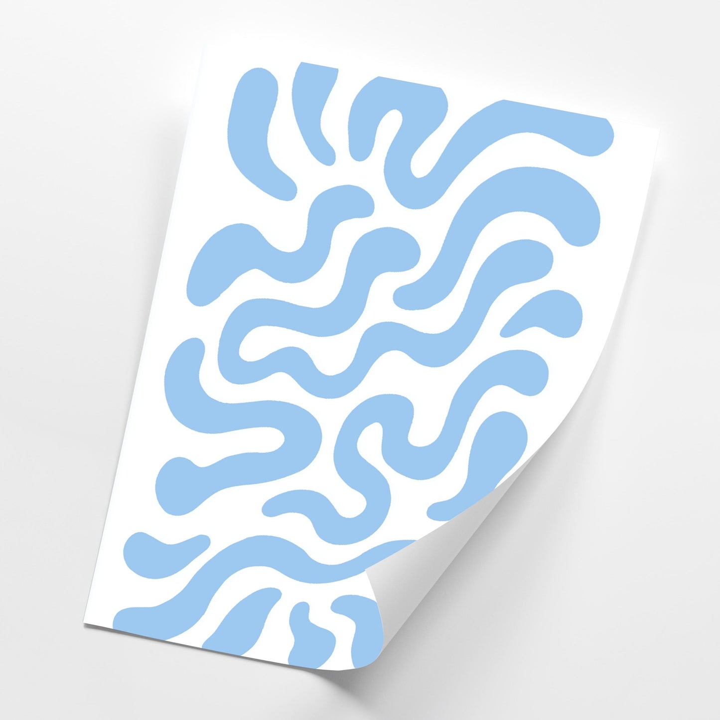 Soft Flow · Blue Minimal Abstract Pattern Wall Art · Set of 3 Fluid Organic Prints for Japandi, Scandi, or Modern Neutral Interiors
