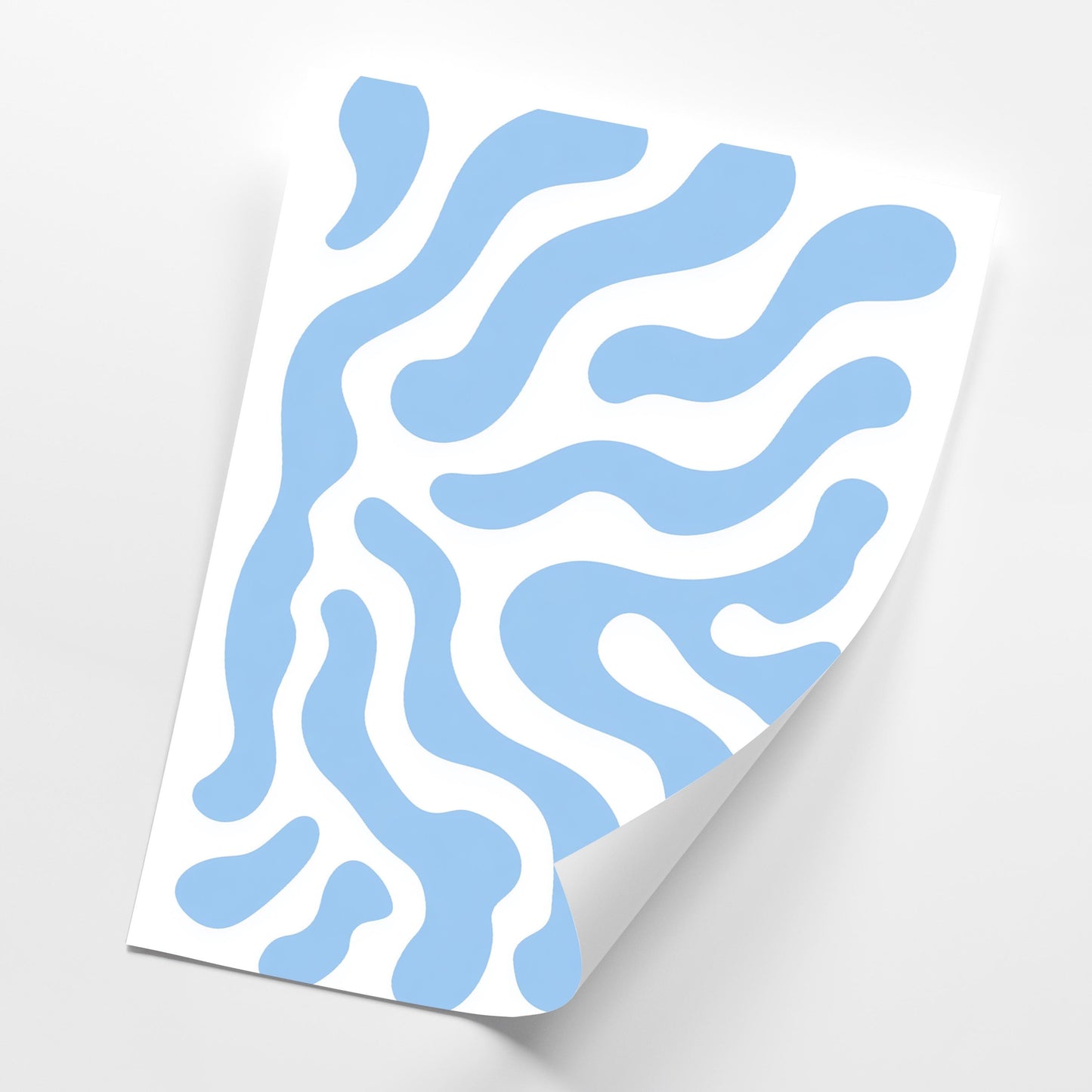 Soft Flow · Blue Minimal Abstract Pattern Wall Art · Set of 3 Fluid Organic Prints for Japandi, Scandi, or Modern Neutral Interiors