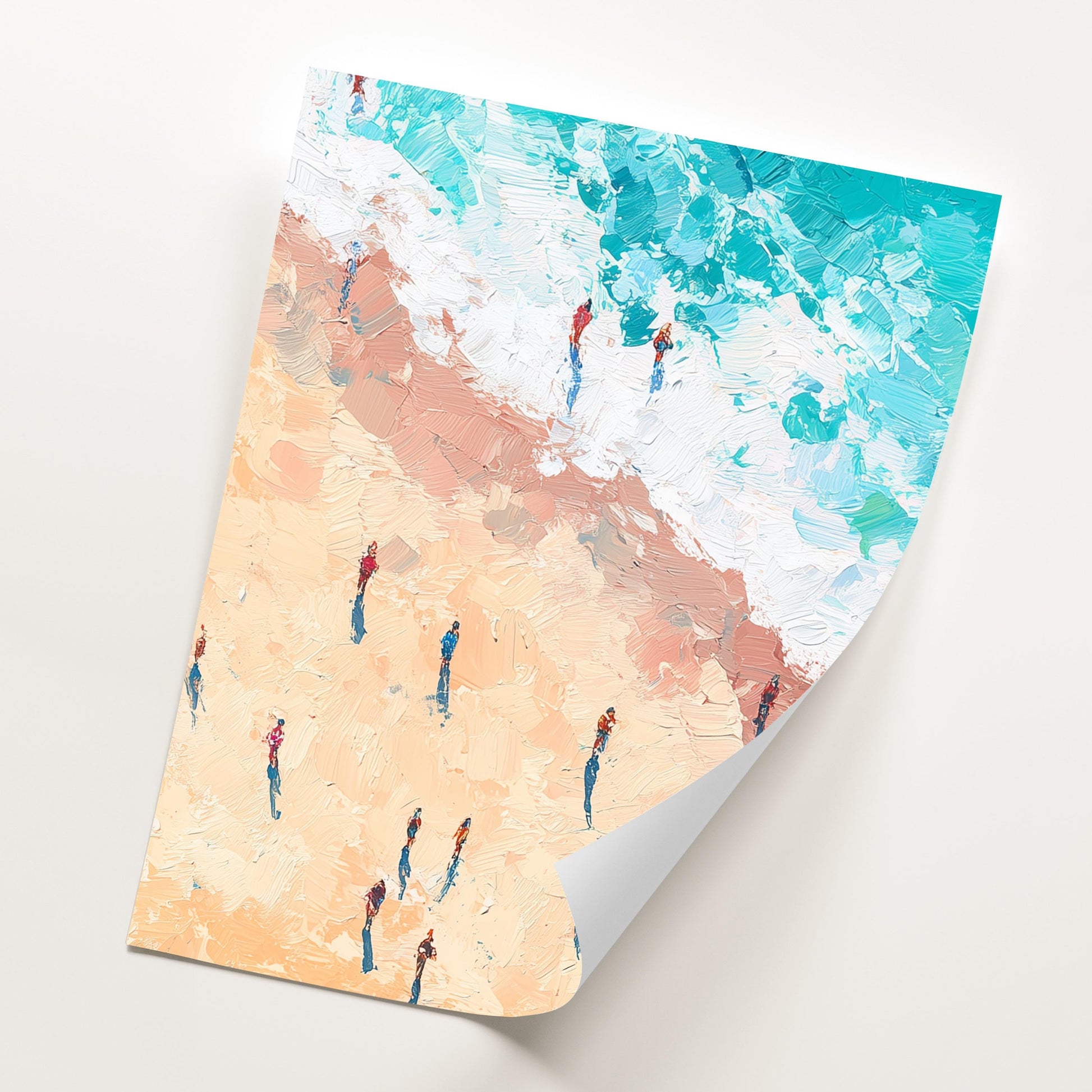 Beach Aerial Oil Painting · Coastal Ocean Blue Seaside Poster Wall Art · Summer Coastal Home Decor · Abstract Beach Gifts · Set of 3 Prints