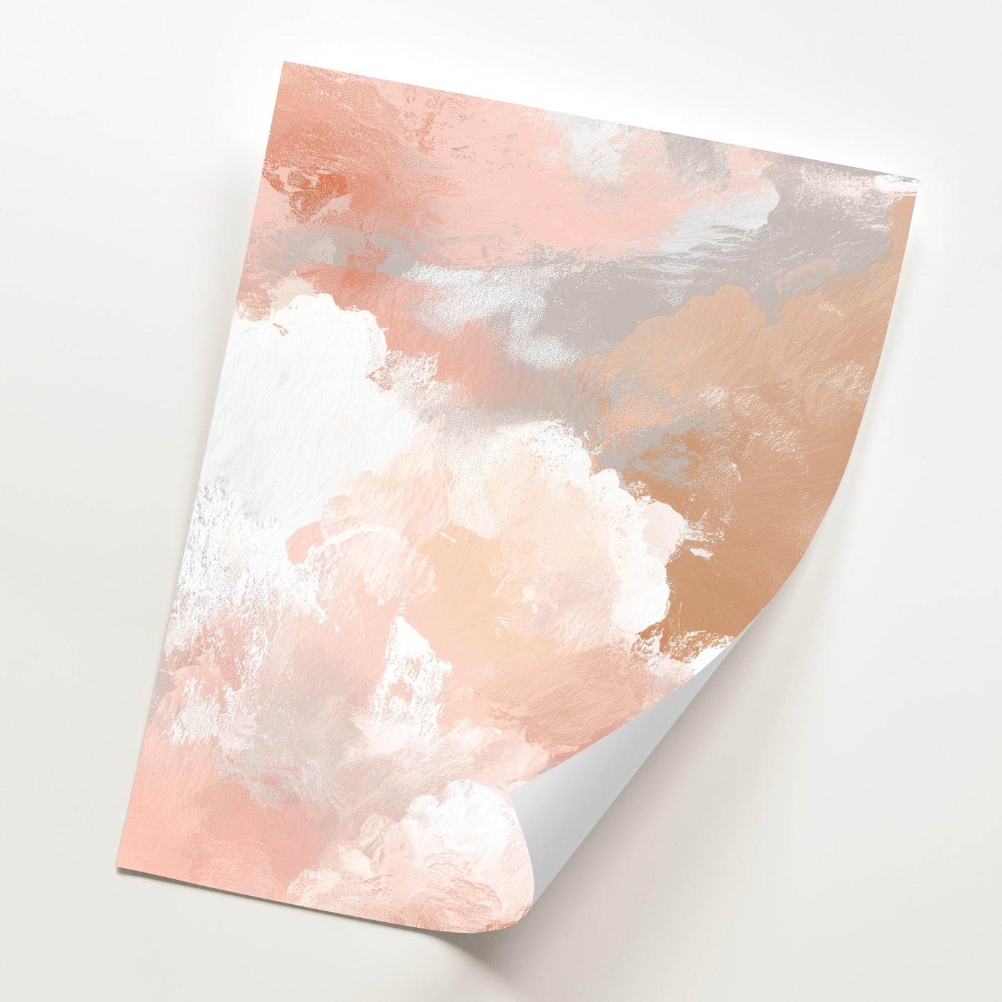 Set of 3 Prints · Peach Cloud Abstract Painting · Soft Neutral Boho Sky Wall Art · Poster & Framed Prints for Living Room Bedroom Decor