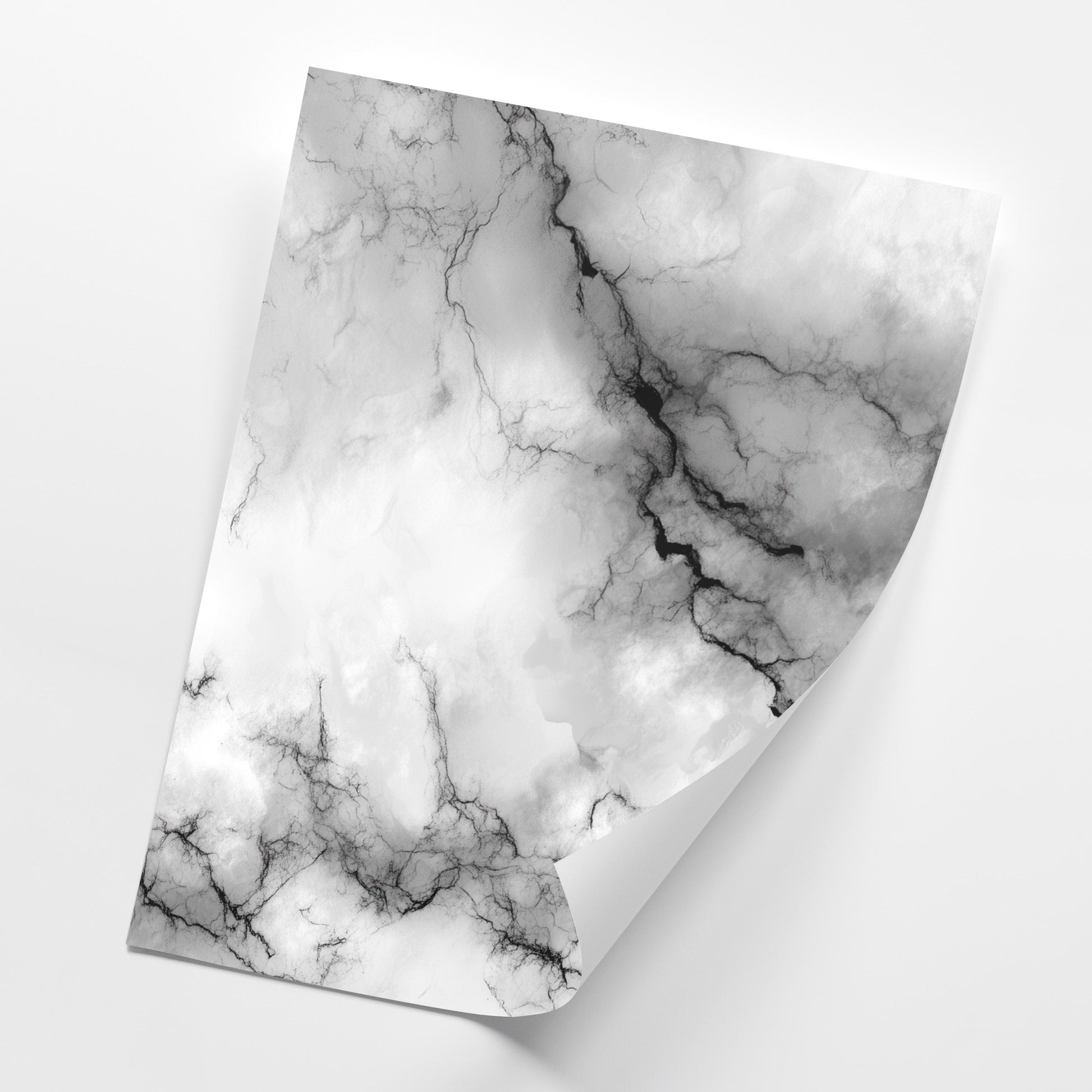Stormcloud Marble – Grey and Black Abstract Clouded Stone Wall Art, Moody Neutral Decor Set of 3 Prints