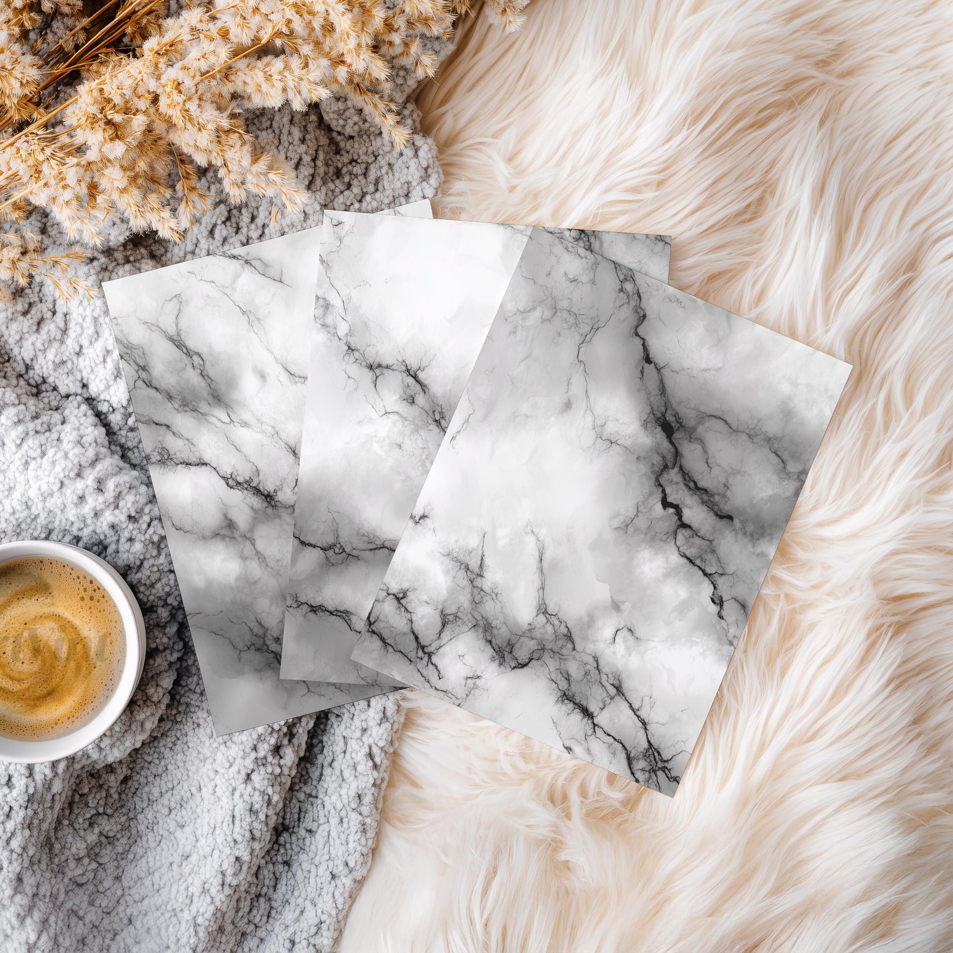 Stormcloud Marble – Grey and Black Abstract Clouded Stone Wall Art, Moody Neutral Decor Set of 3 Prints