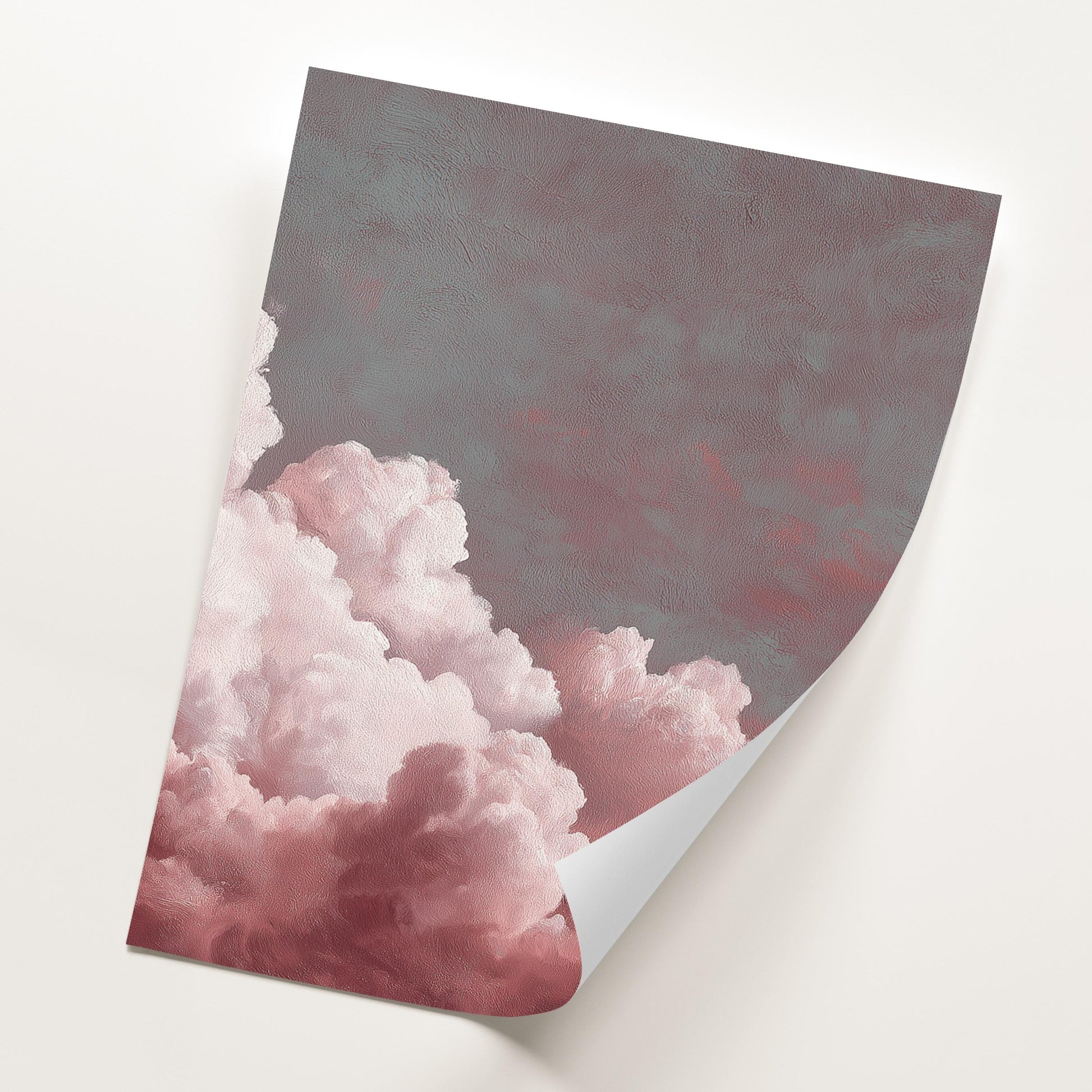 Set of 3 Prints · Red Cloud Wall Art · Pastel Sky Triptych for Bedroom & Nursery · Minimalist Poster Set · Prints or Framed Prints