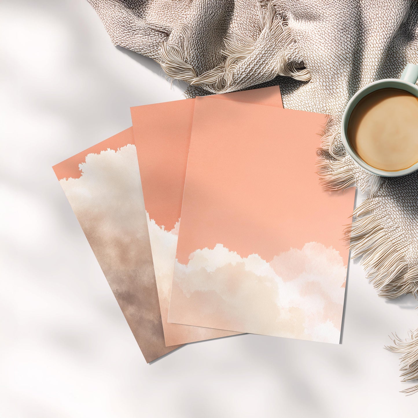 Set of 3 Prints · Pink Cloud Wall Art · Pastel Sky Triptych for Bedroom & Nursery · Minimalist Poster Set · Prints or Framed Prints
