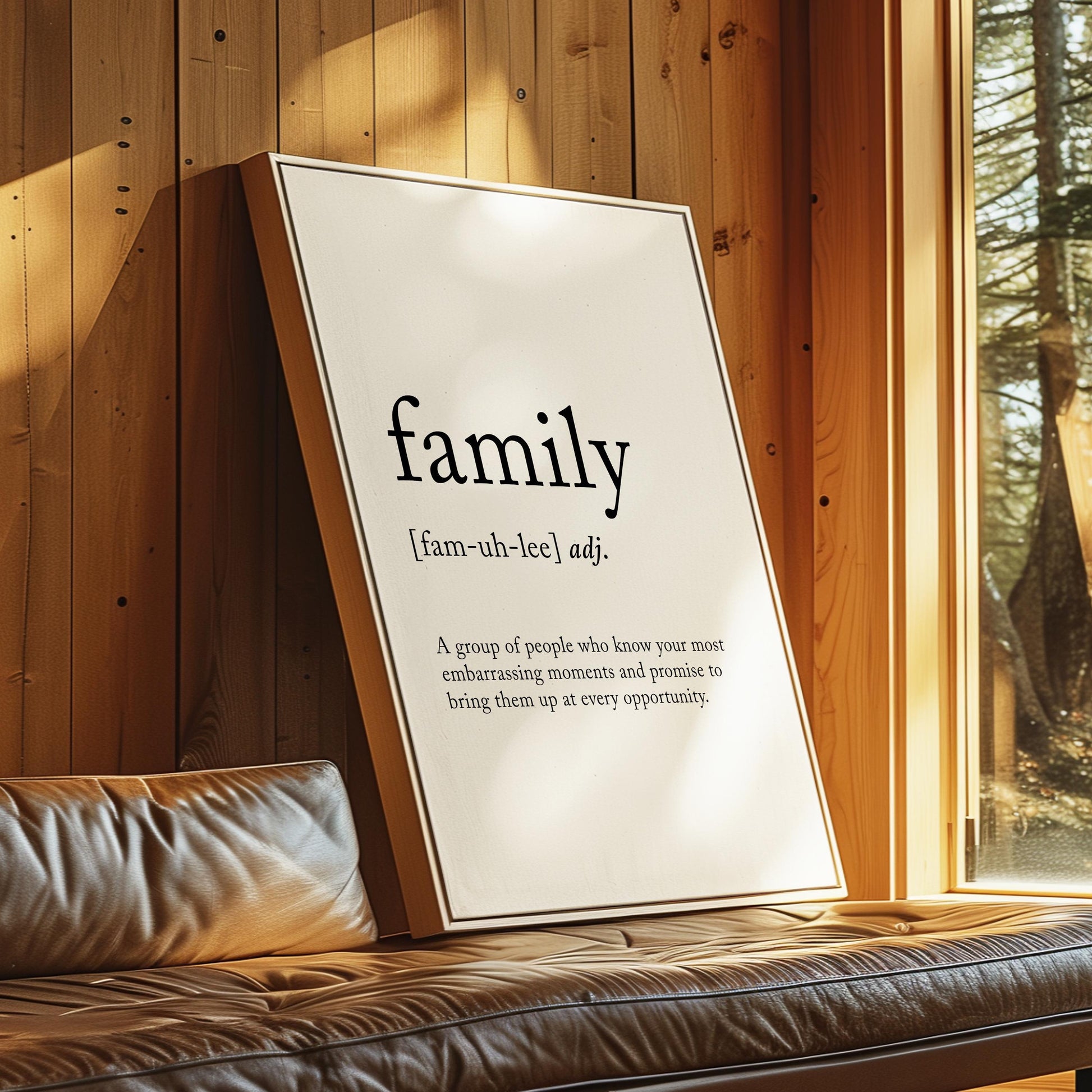 Family Funny Definition Quote Wall Art · Minimalist Home Decor · Large Wall Decor · Framed Poster Print & Canvas Family Gifts