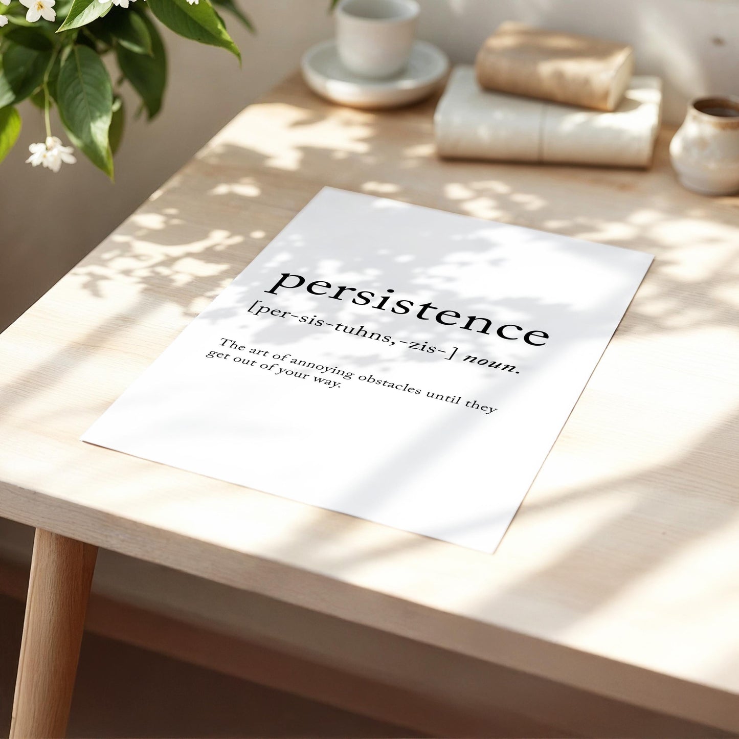 Persistence Funny Definition Quote Wall Art · Minimalist Home Decor · Large Wall Decor · Framed Poster Print & Canvas Persistence Gifts