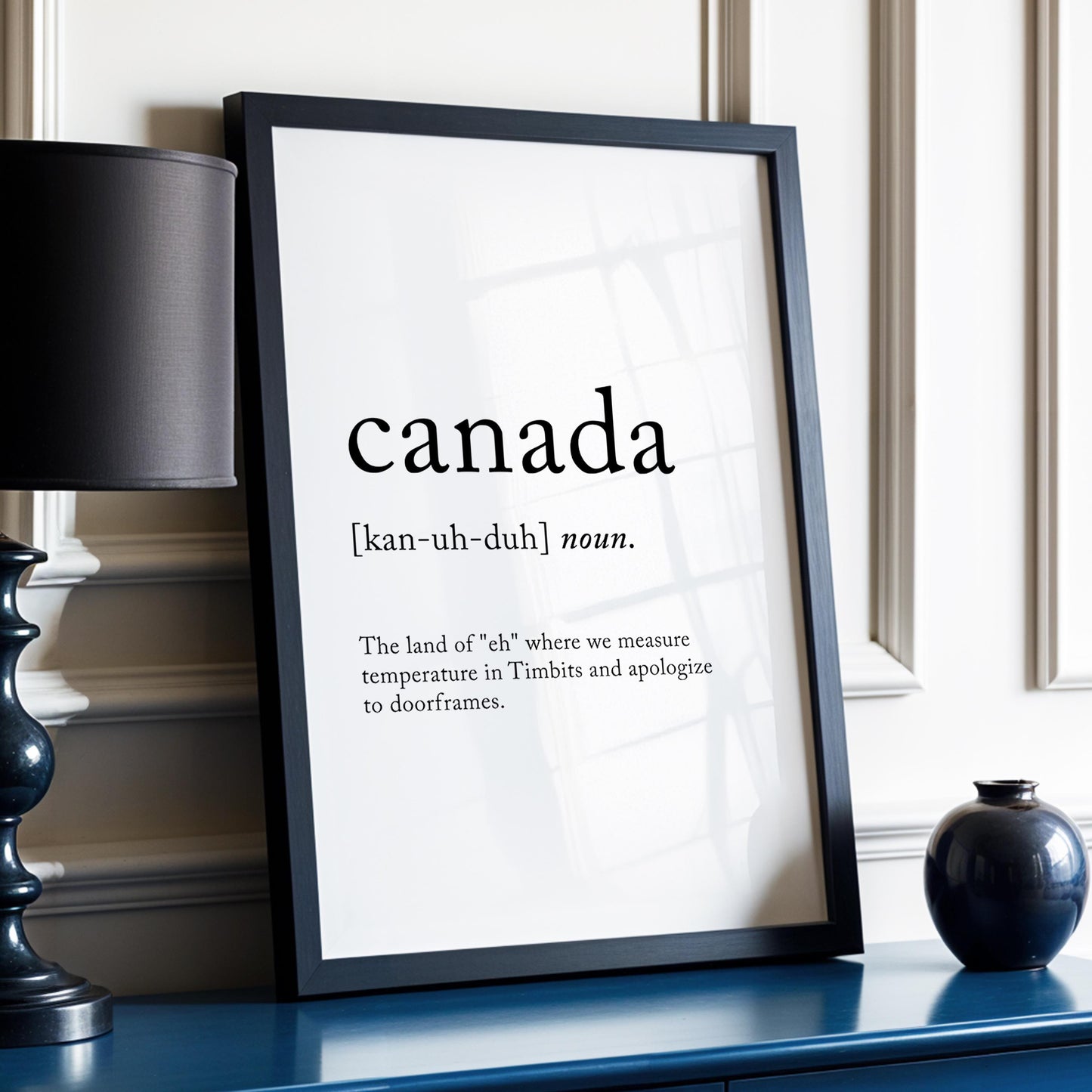 Canada Funny Definition Quote Wall Art · Minimalist Home Decor · Large Wall Decor · Framed Poster Print & Canvas Country Gifts