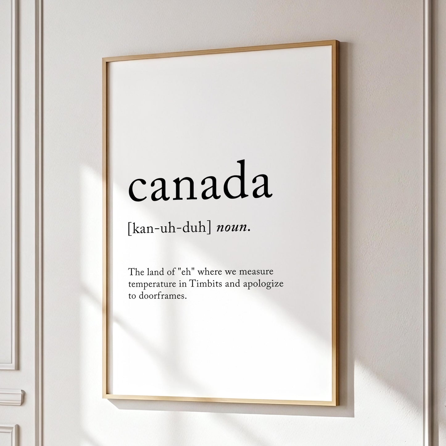 Canada Funny Definition Quote Wall Art · Minimalist Home Decor · Large Wall Decor · Framed Poster Print & Canvas Country Gifts