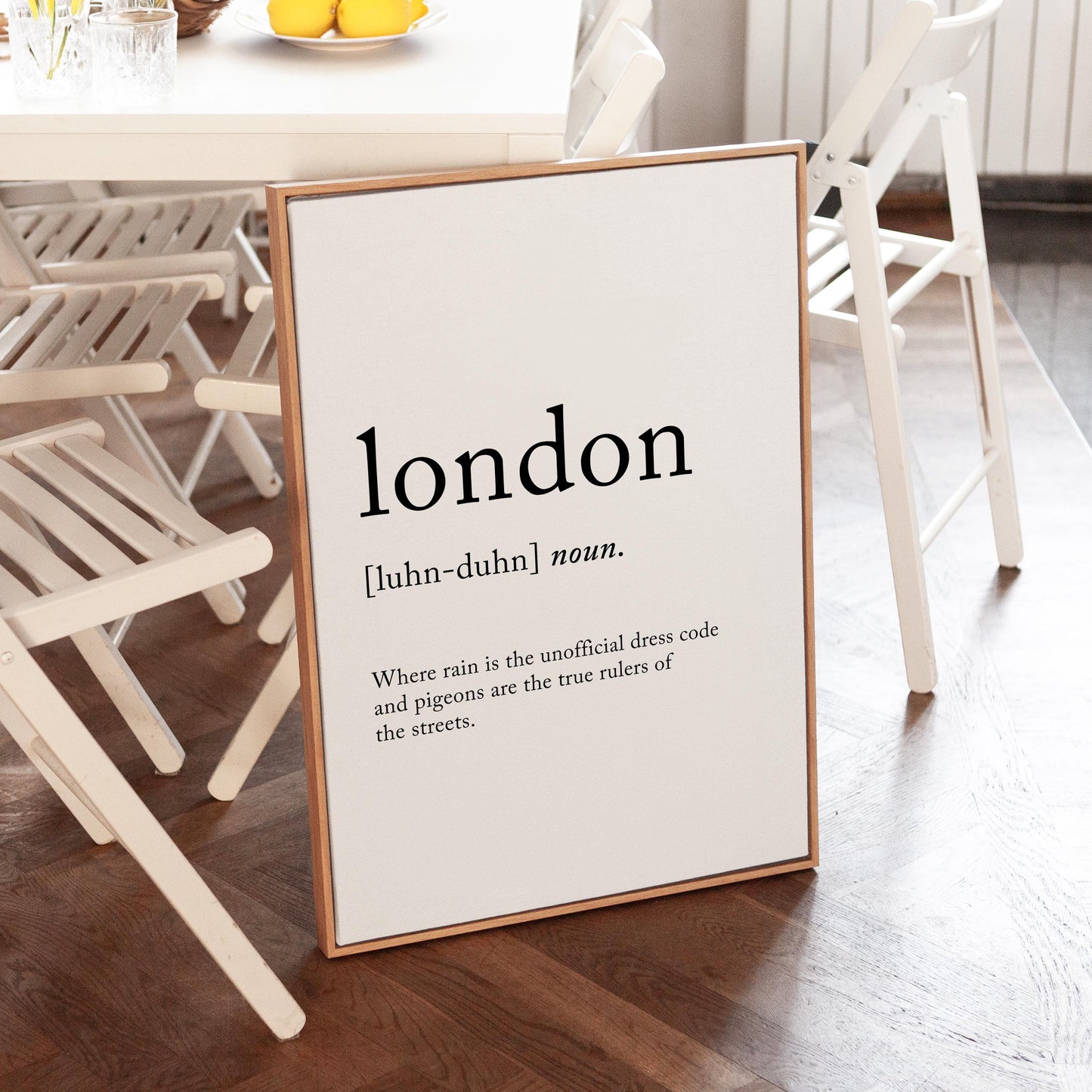 London Funny Definition Quote Wall Art · Minimalist Home Decor · Large Wall Decor · Framed Poster Print & Canvas United Kingdom Gifts