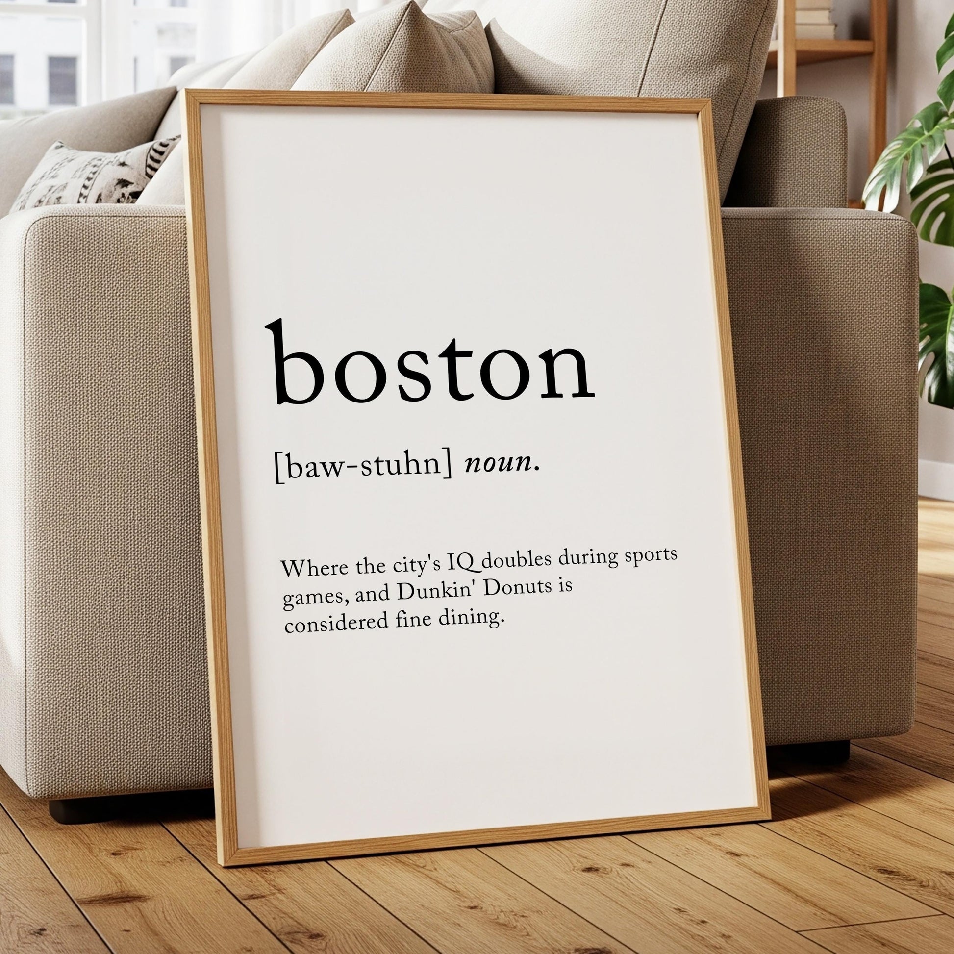 Boston Funny Definition Quote Wall Art · Minimalist Home Decor · Large Wall Decor · Framed Poster Print & Canvas United States Gifts