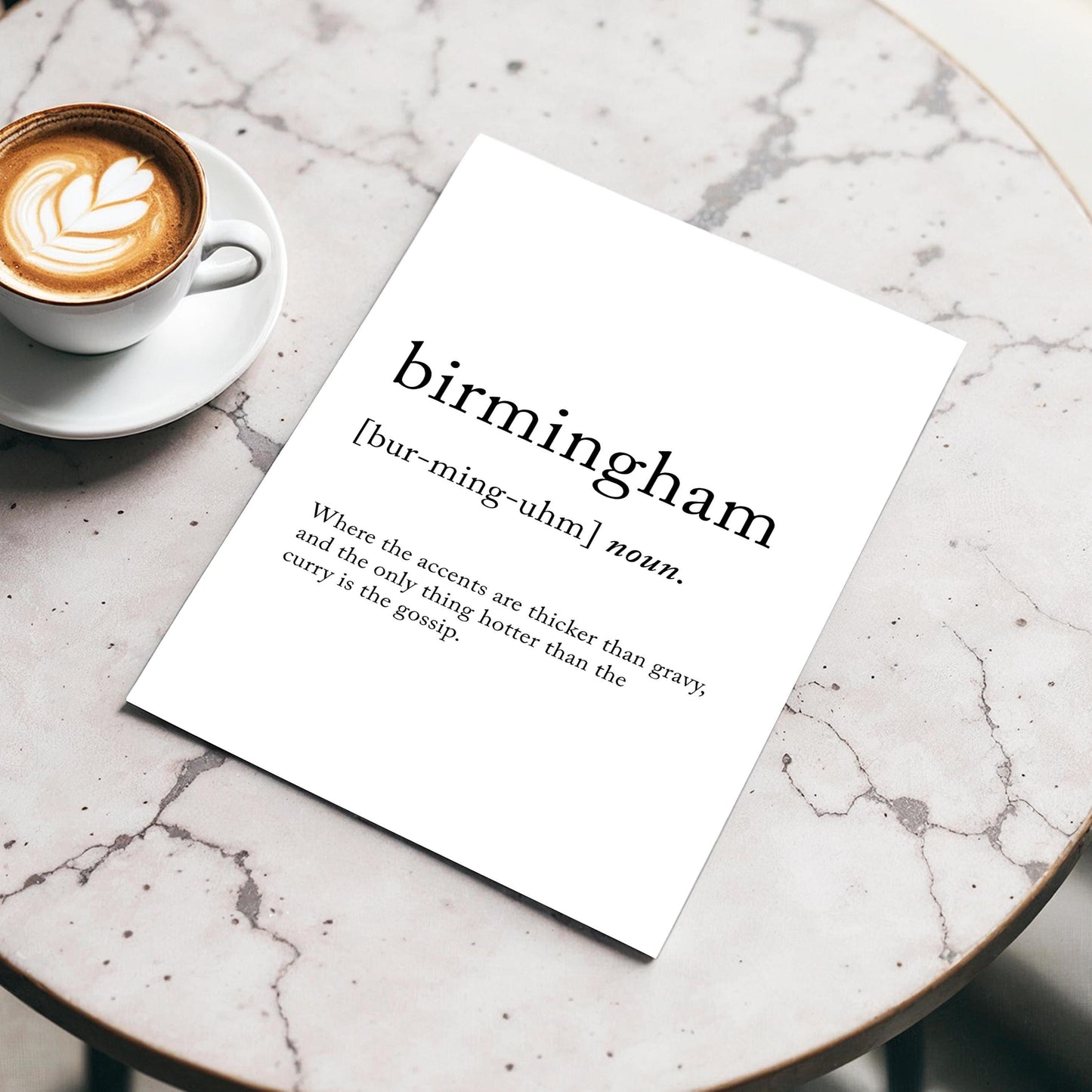 Birmingham Funny Definition Quote Wall Art · Minimalist Home Decor · Large Wall Decor · Framed Poster Print & Canvas United Kingdom Gifts