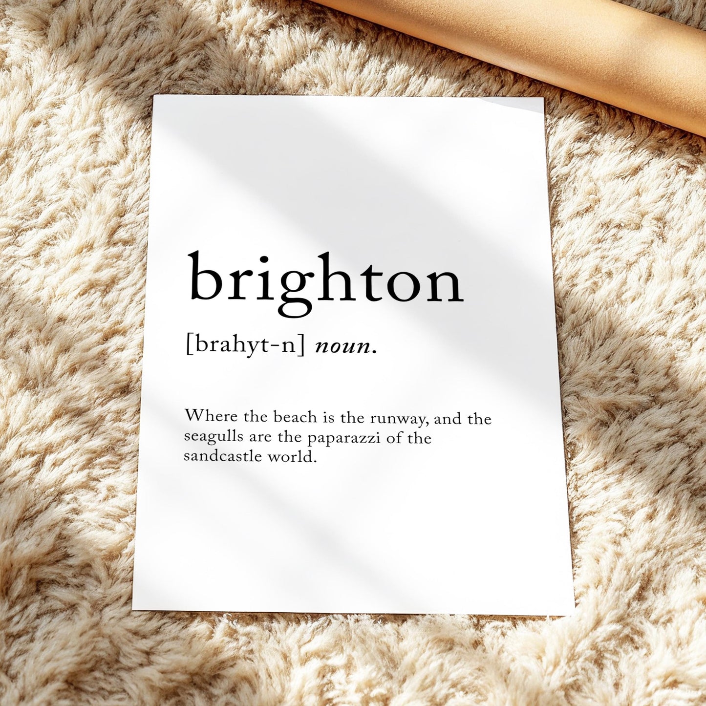 Brighton Funny Definition Quote Wall Art · Minimalist Home Decor · Large Wall Decor · Framed Poster Print & Canvas United Kingdom Gifts