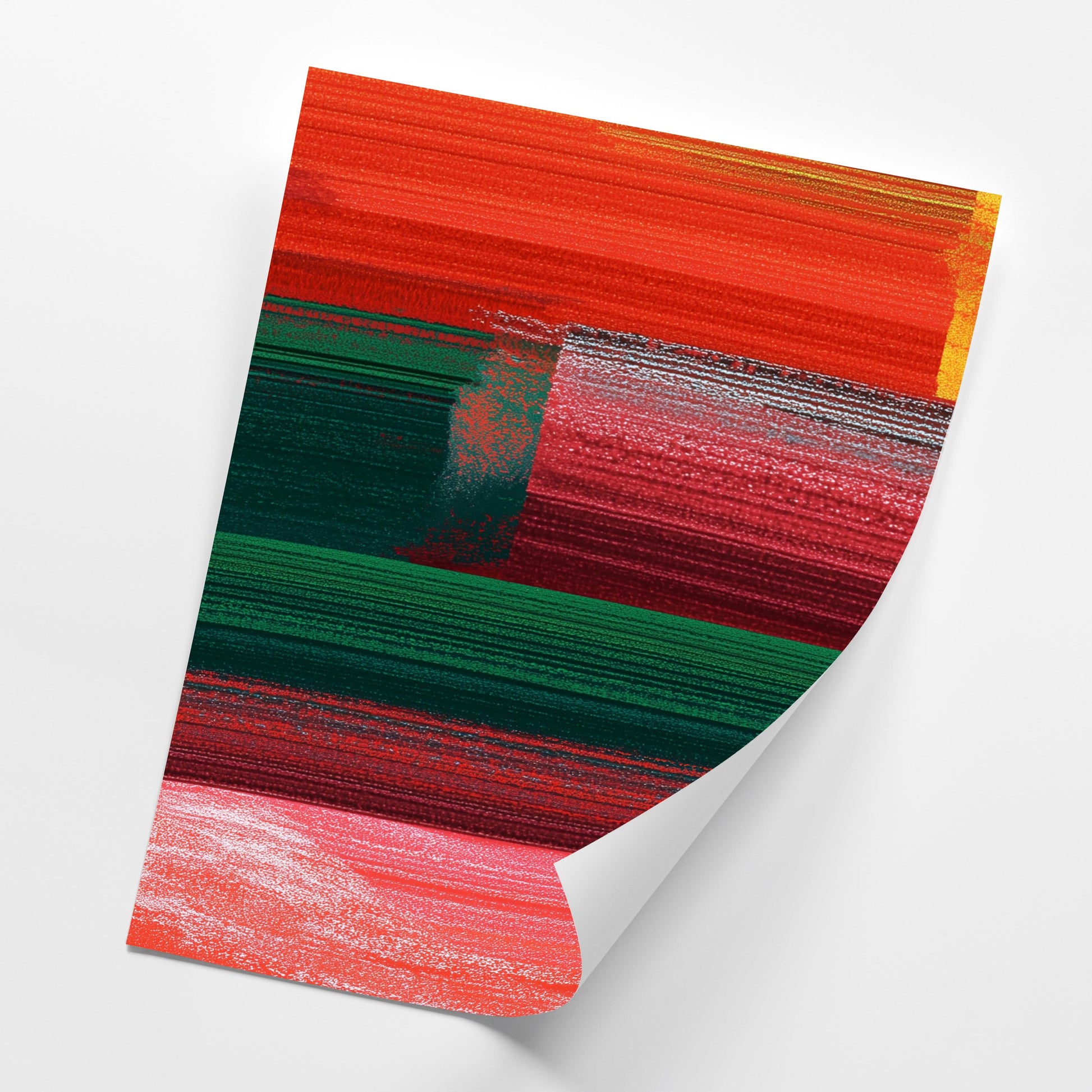 Colorful Abstract Triptych Wall Art Set of 3, Red Green Yellow Prints, Modern Statement Wall Decor, 3 Panel Artwork
