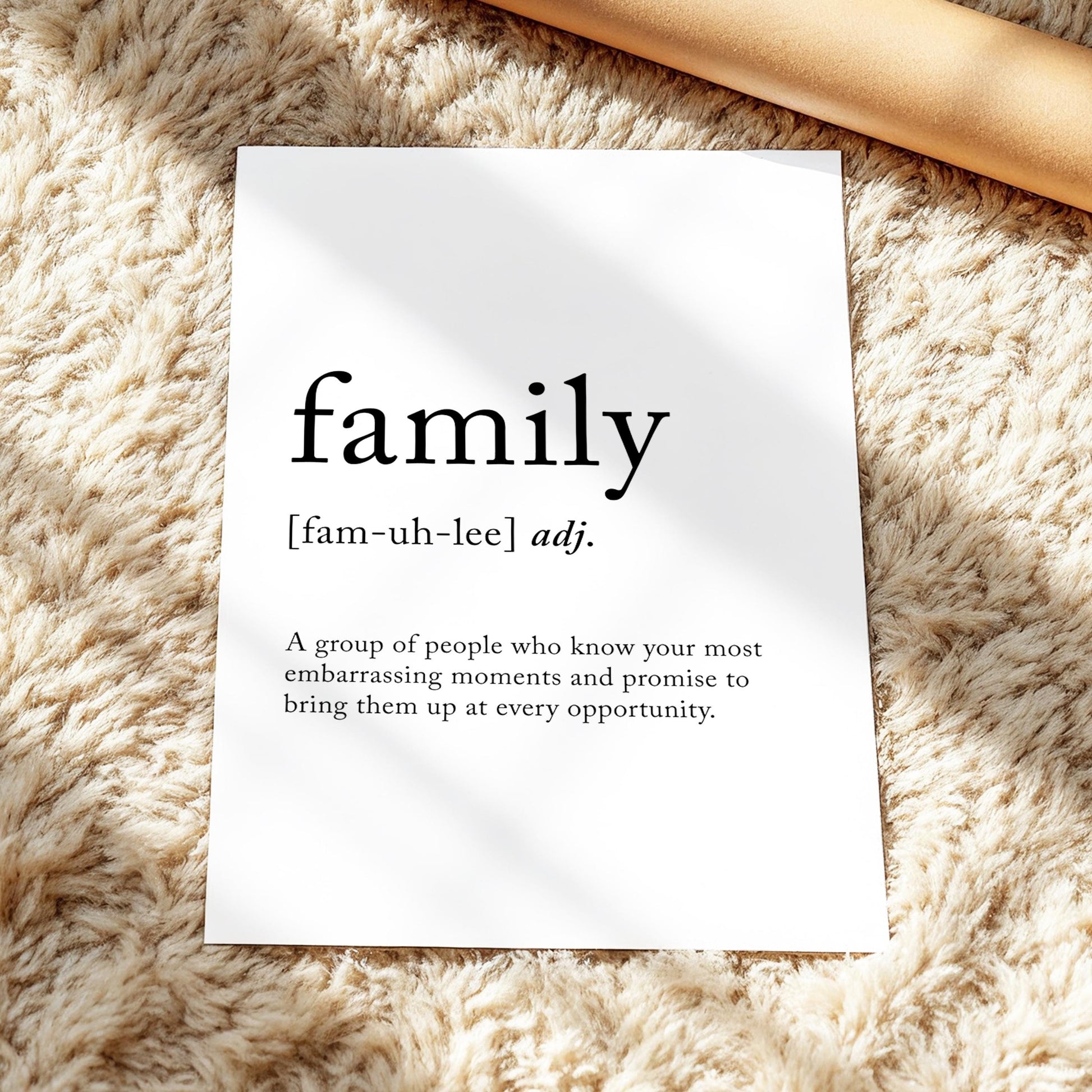 Family Funny Definition Quote Wall Art · Minimalist Home Decor · Large Wall Decor · Framed Poster Print & Canvas Family Gifts