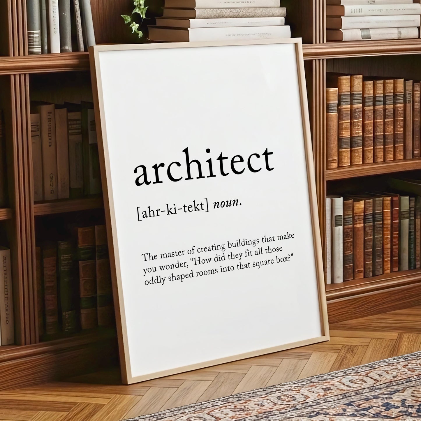 Architect Funny Definition Quote Wall Art · Minimalist Home Decor · Large Wall Decor · Framed Poster Print & Canvas Architect Gifts