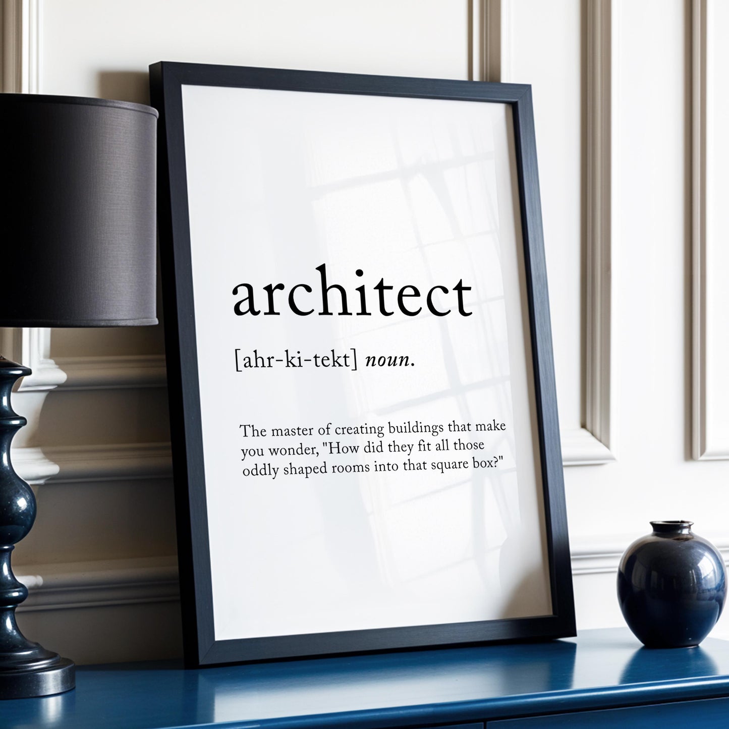 Architect Funny Definition Quote Wall Art · Minimalist Home Decor · Large Wall Decor · Framed Poster Print & Canvas Architect Gifts