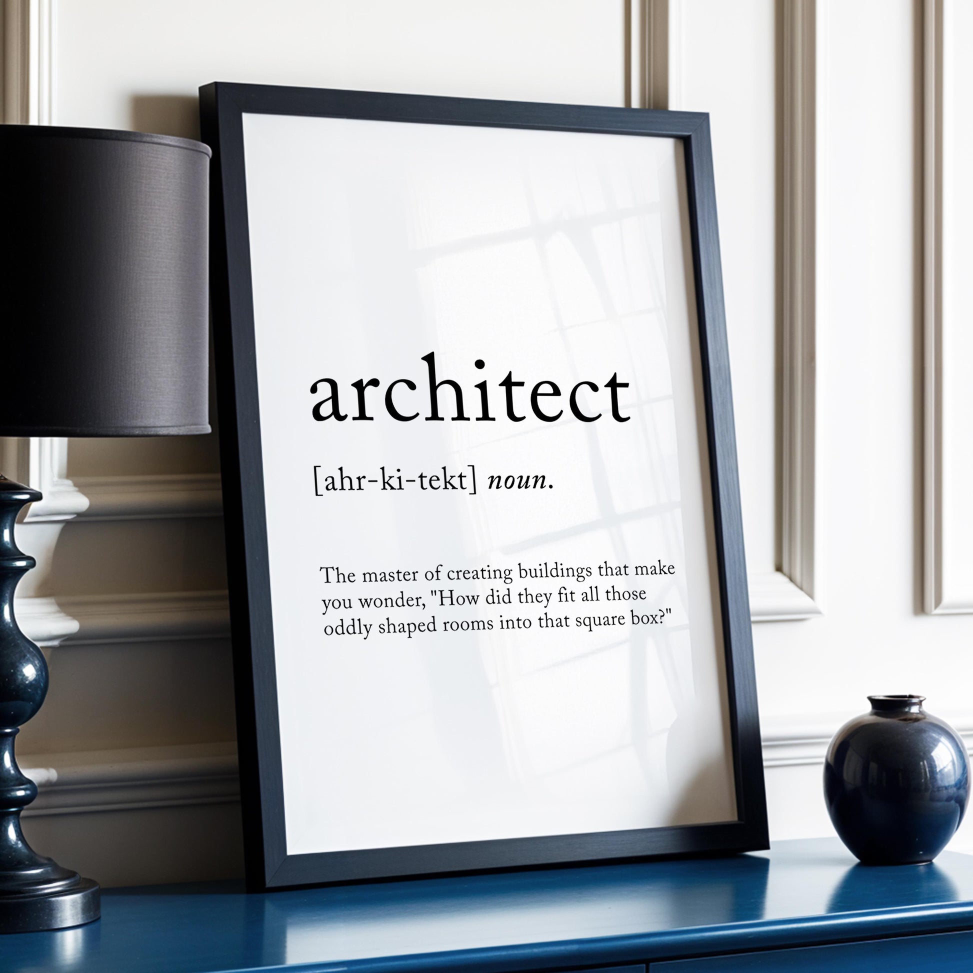 Architect Funny Definition Quote Wall Art · Minimalist Home Decor · Large Wall Decor · Framed Poster Print & Canvas Architect Gifts