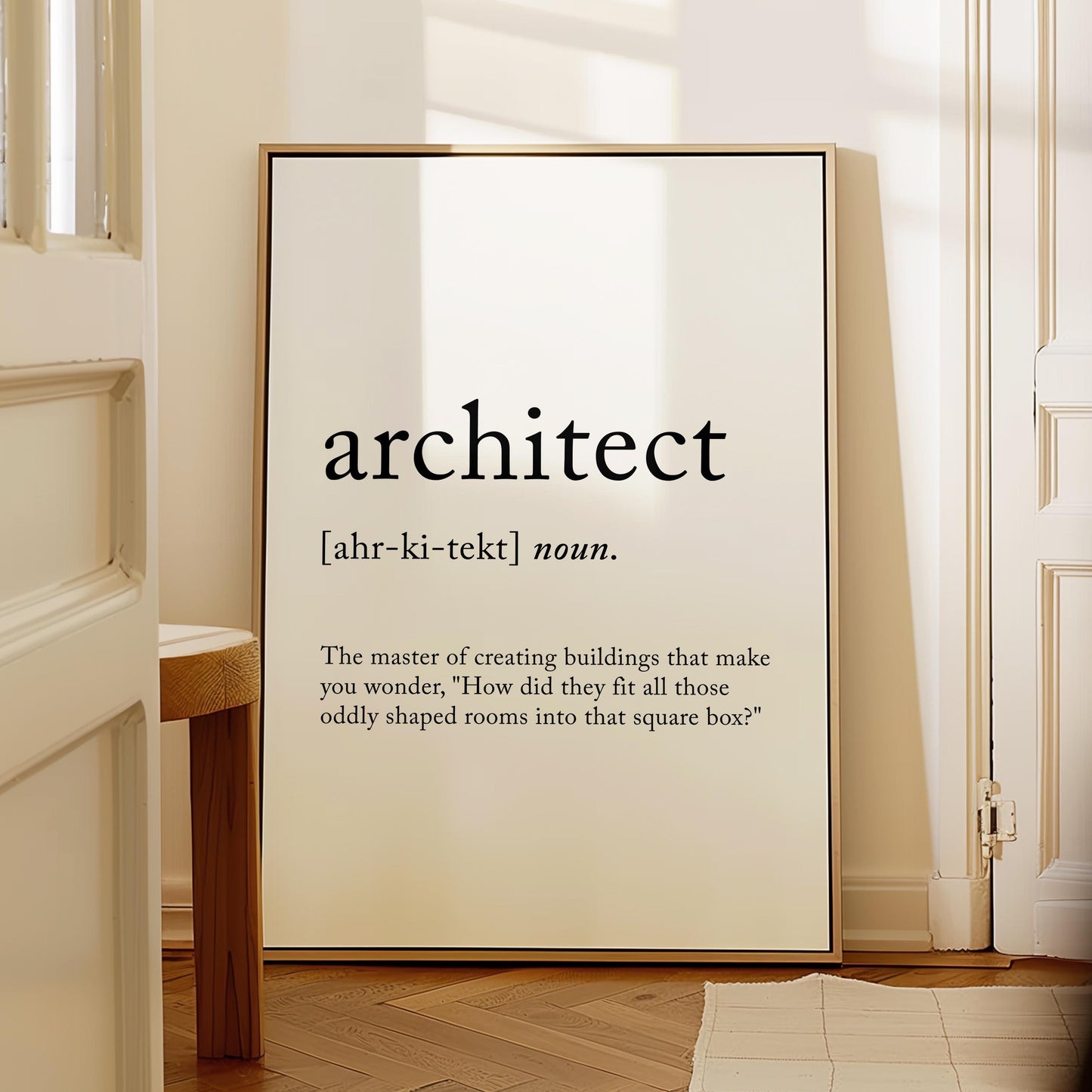 Architect Funny Definition Quote Wall Art · Minimalist Home Decor · Large Wall Decor · Framed Poster Print & Canvas Architect Gifts
