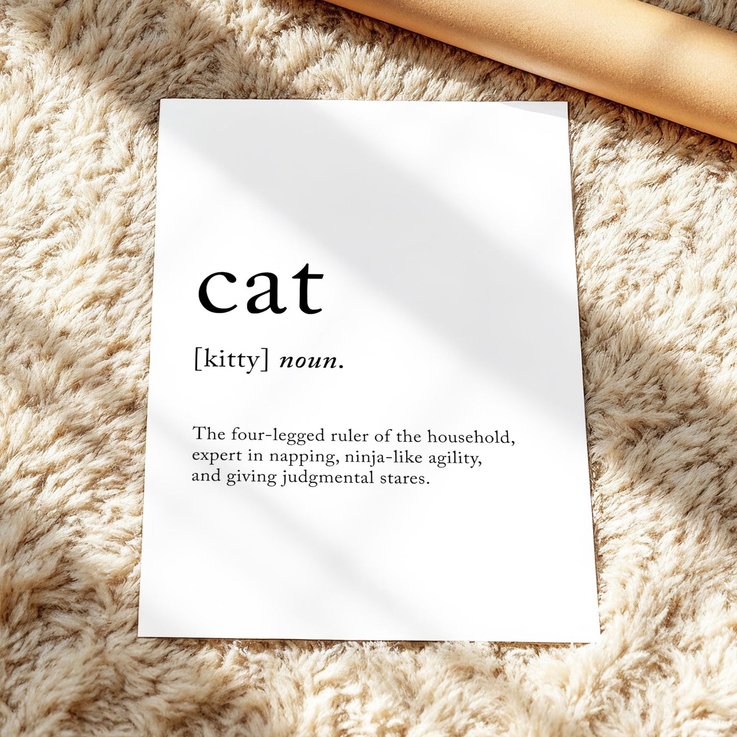 Cat Funny Definition Quote Wall Art · Minimalist Home Decor · Large Wall Decor · Framed Poster Print & Canvas Cat Gifts