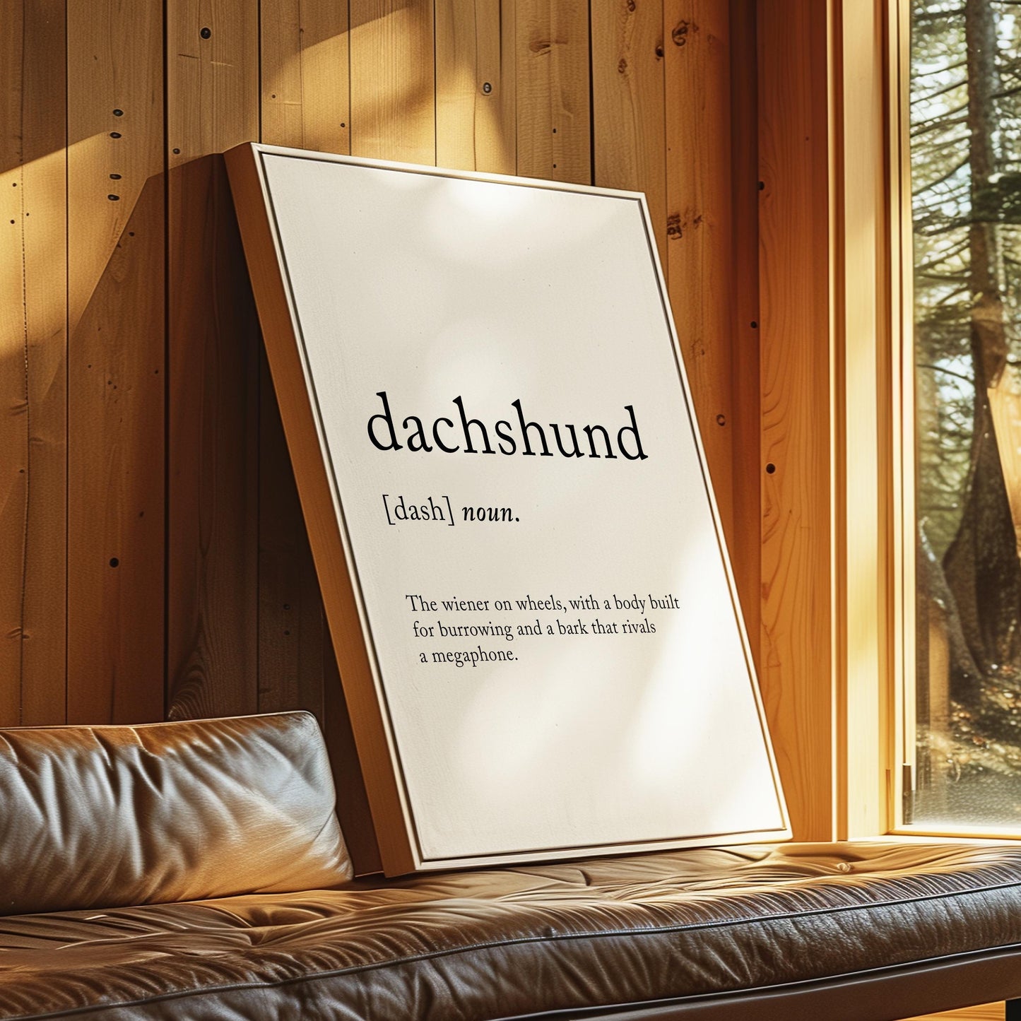 Dachshund Funny Definition Quote Wall Art · Minimalist Home Decor · Large Wall Decor · Framed Poster Print & Canvas Dachshund Gifts