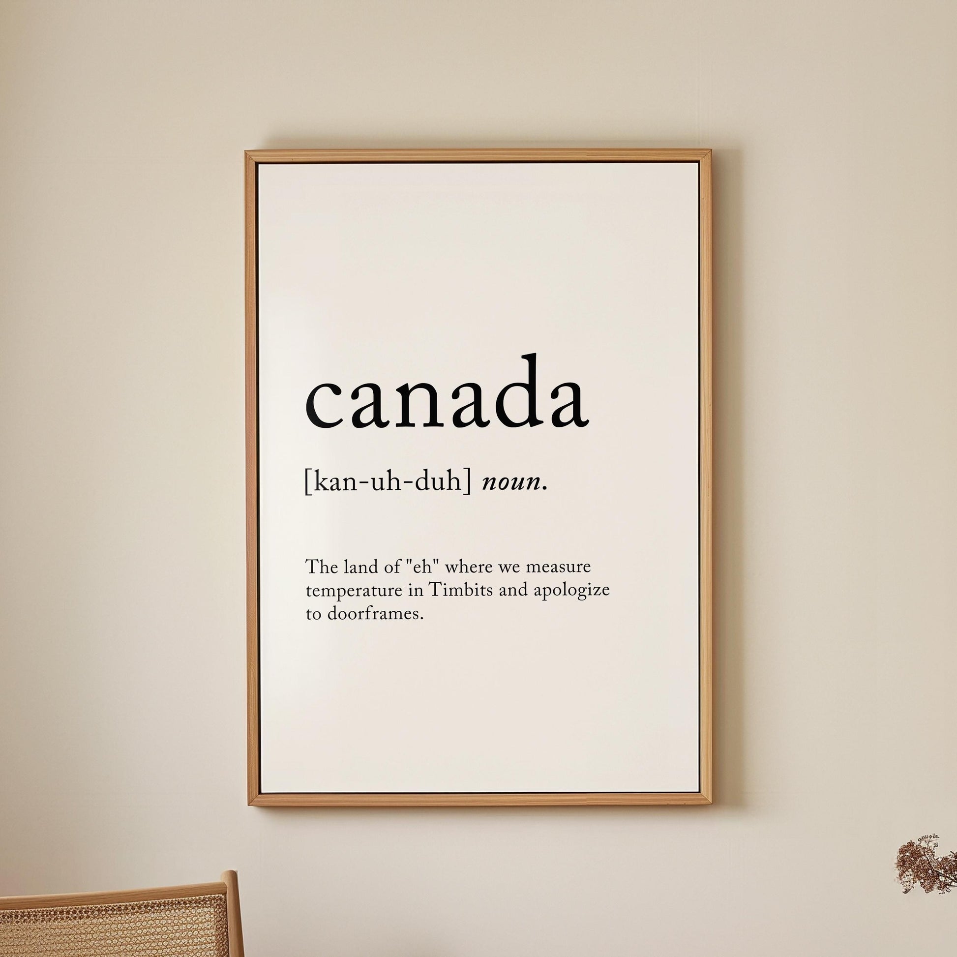 Canada Funny Definition Quote Wall Art · Minimalist Home Decor · Large Wall Decor · Framed Poster Print & Canvas Country Gifts