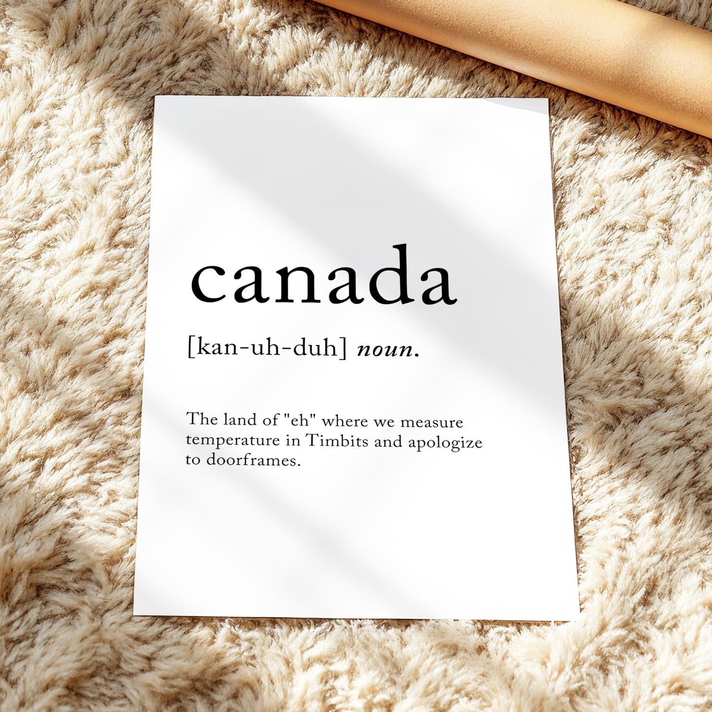 Canada Funny Definition Quote Wall Art · Minimalist Home Decor · Large Wall Decor · Framed Poster Print & Canvas Country Gifts