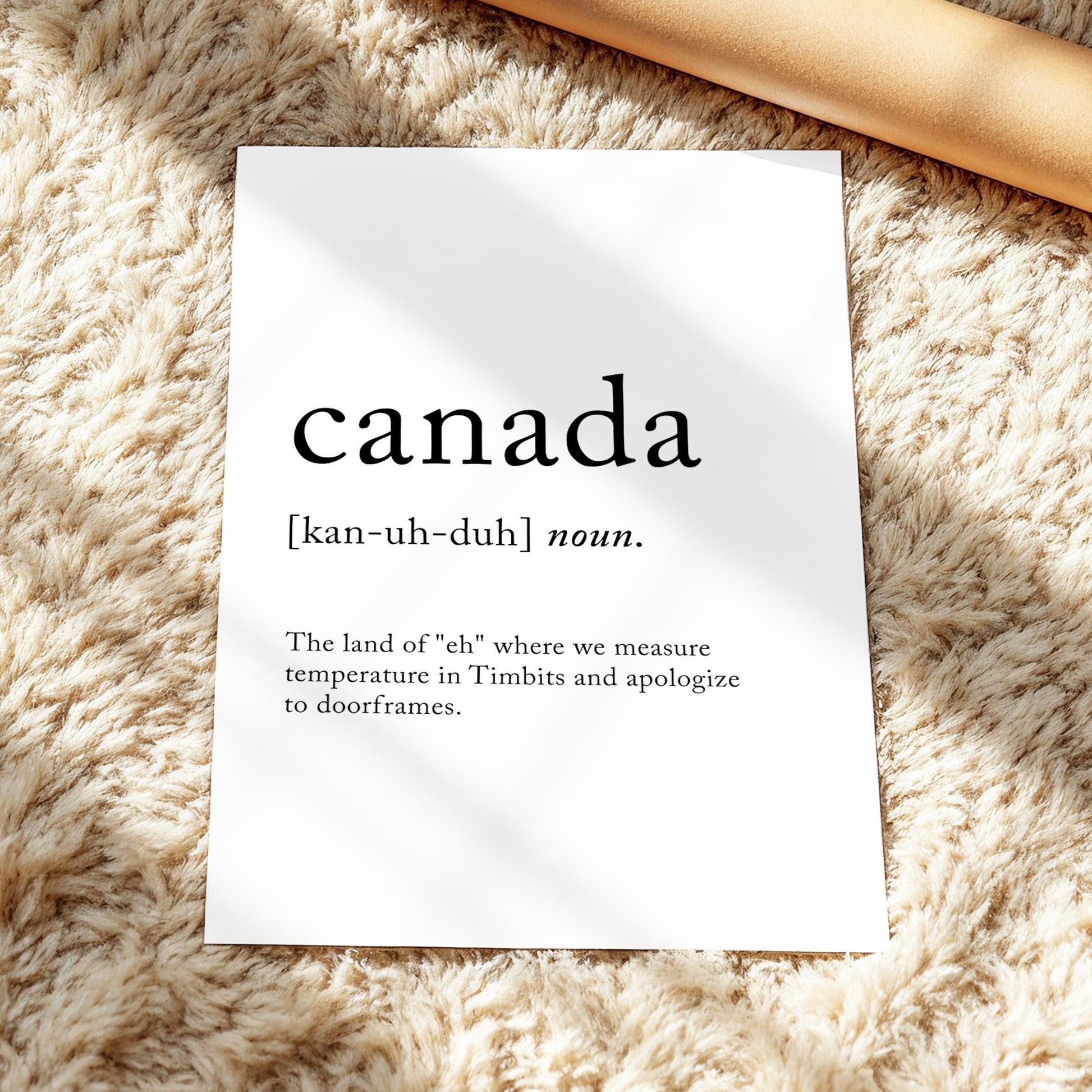Canada Funny Definition Quote Wall Art · Minimalist Home Decor · Large Wall Decor · Framed Poster Print & Canvas Country Gifts
