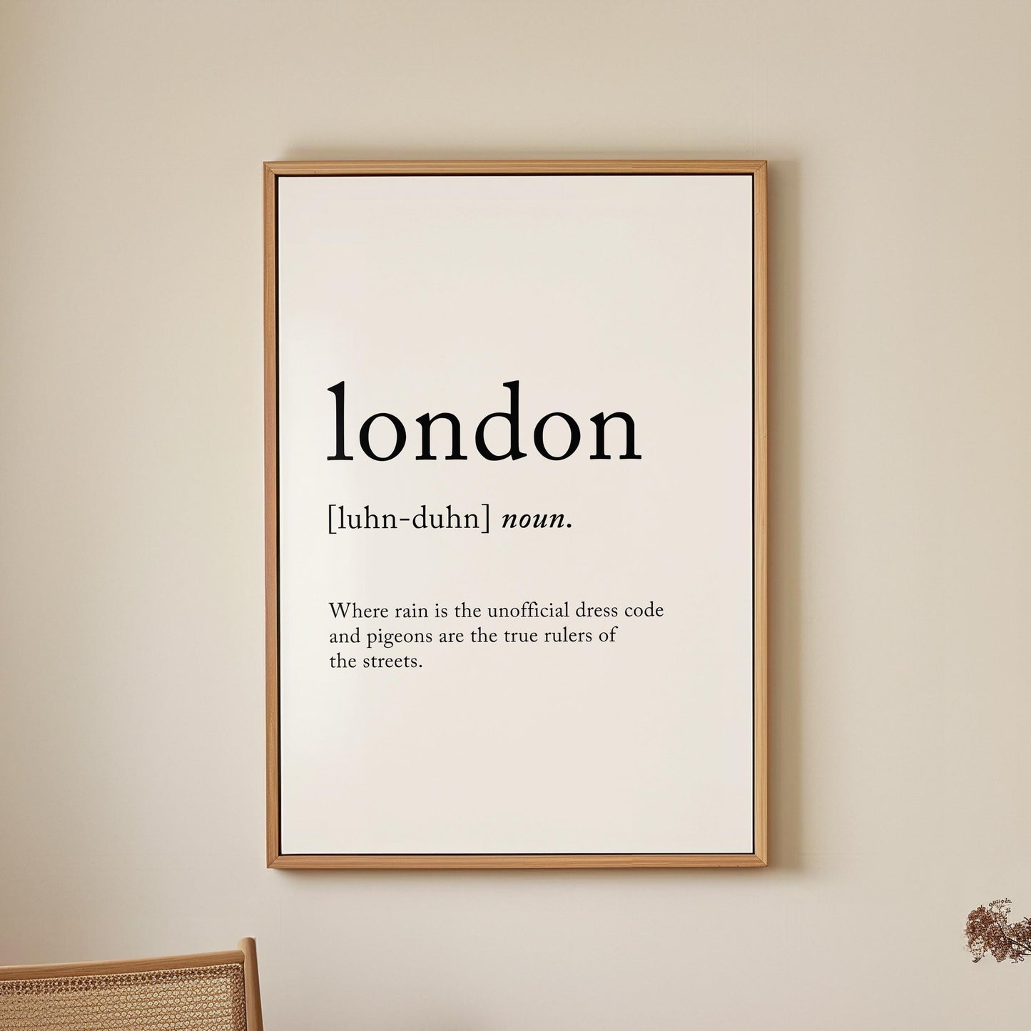 London Funny Definition Quote Wall Art · Minimalist Home Decor · Large Wall Decor · Framed Poster Print & Canvas United Kingdom Gifts