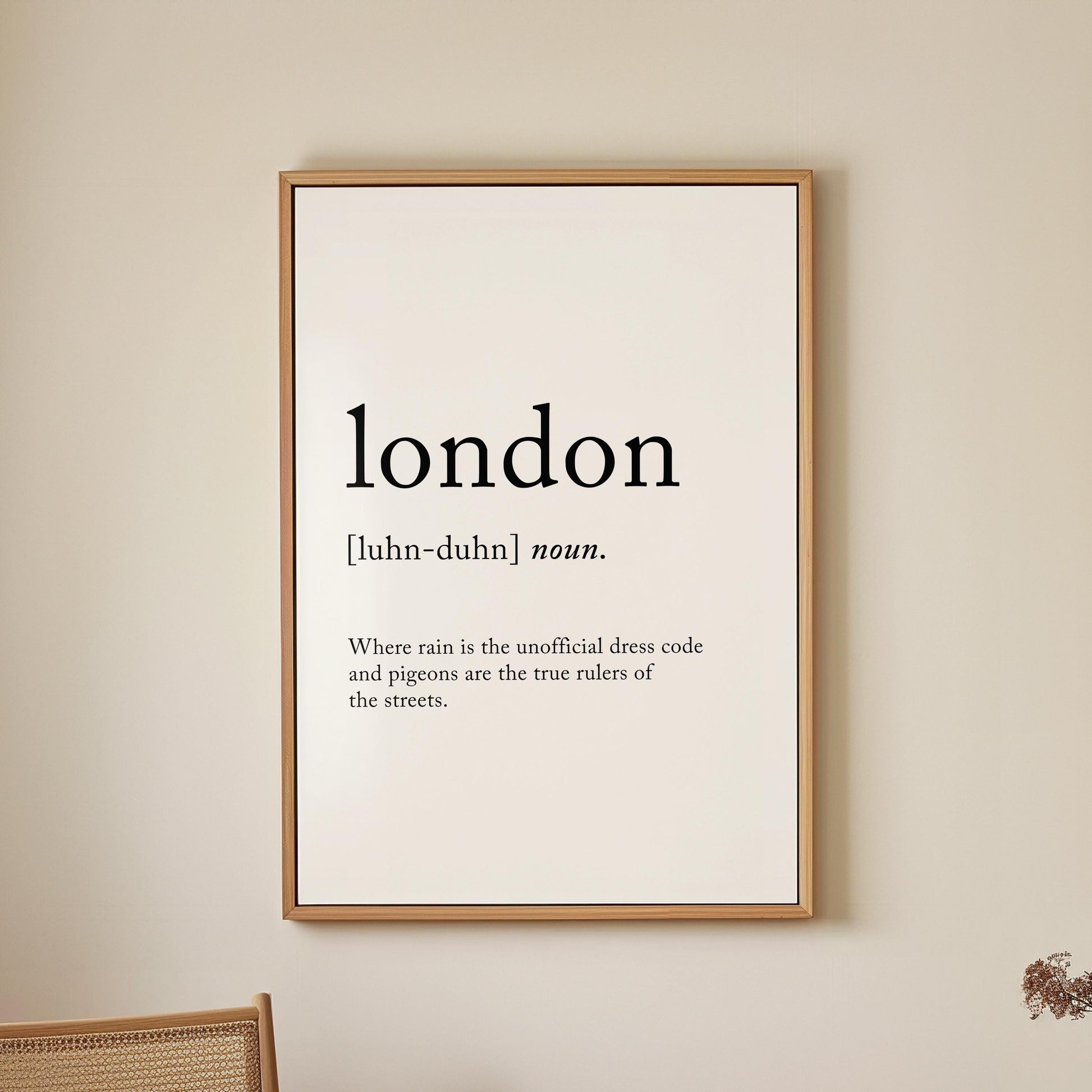 London Funny Definition Quote Wall Art · Minimalist Home Decor · Large Wall Decor · Framed Poster Print & Canvas United Kingdom Gifts