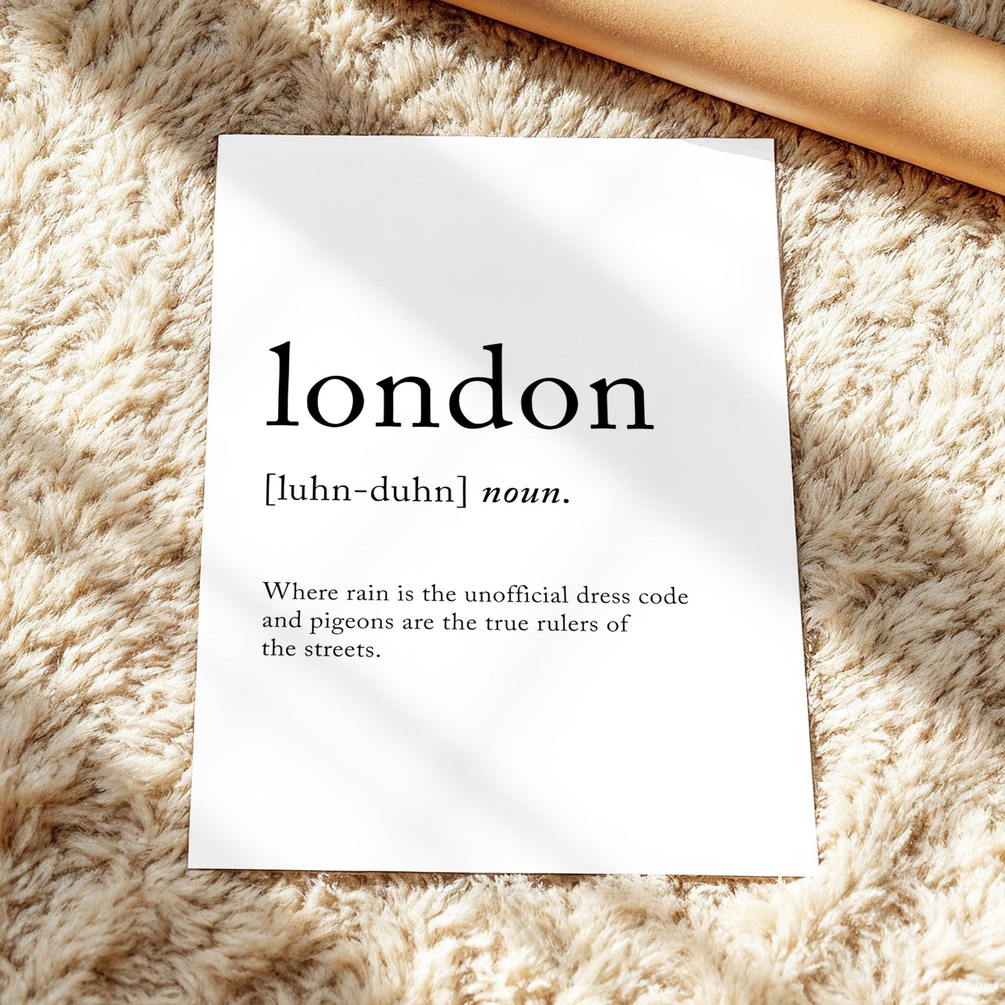 London Funny Definition Quote Wall Art · Minimalist Home Decor · Large Wall Decor · Framed Poster Print & Canvas United Kingdom Gifts