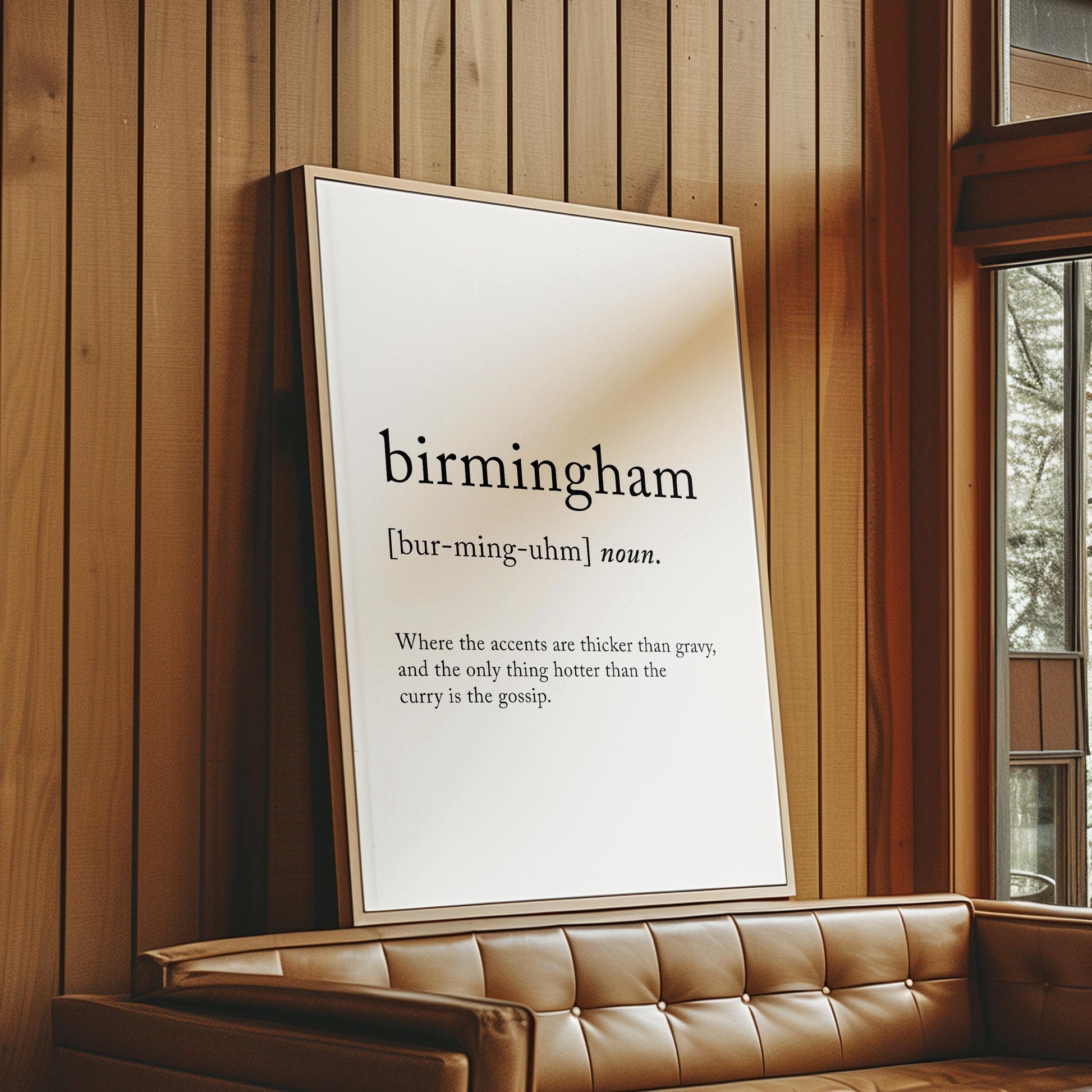 Birmingham Funny Definition Quote Wall Art · Minimalist Home Decor · Large Wall Decor · Framed Poster Print & Canvas United Kingdom Gifts