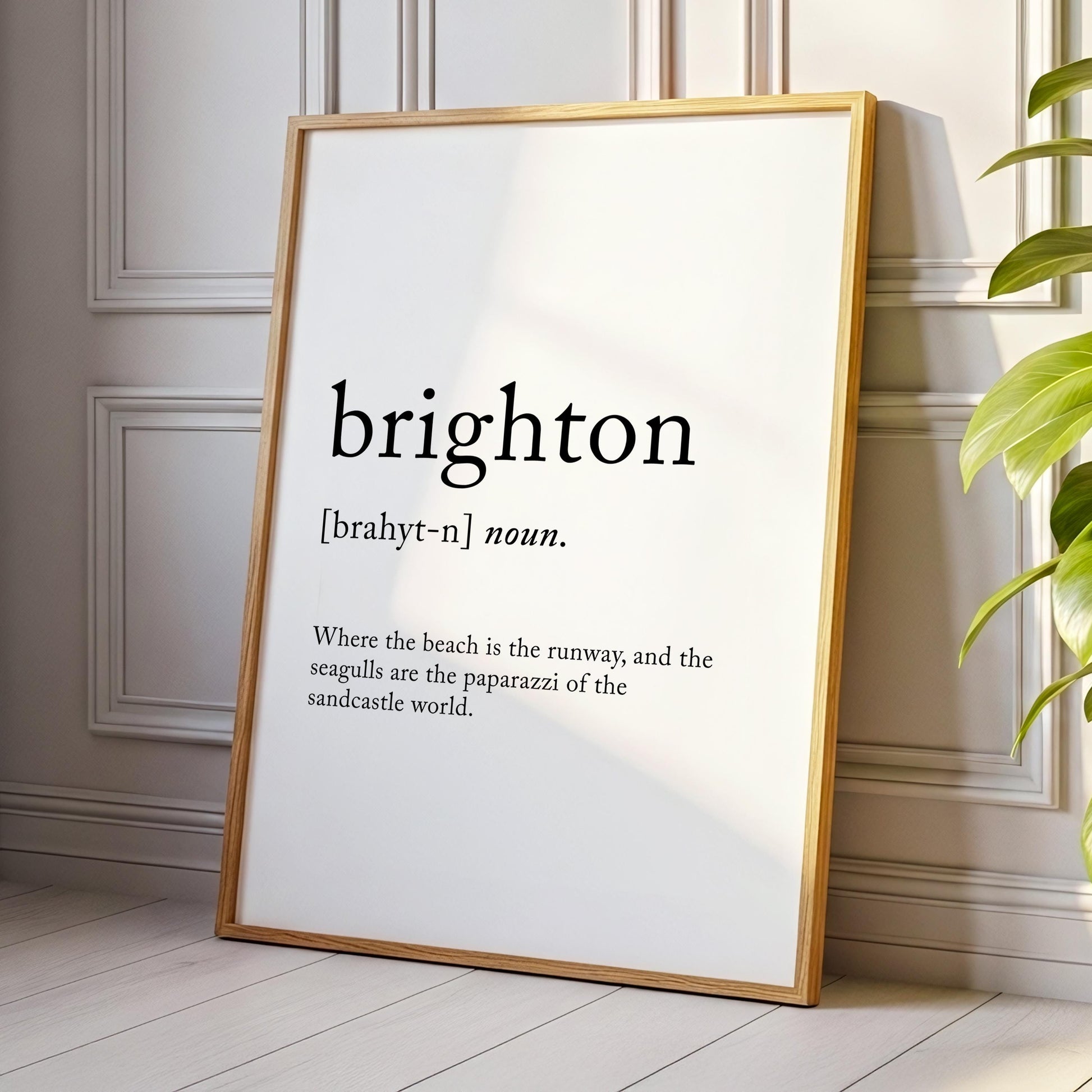 Brighton Funny Definition Quote Wall Art · Minimalist Home Decor · Large Wall Decor · Framed Poster Print & Canvas United Kingdom Gifts