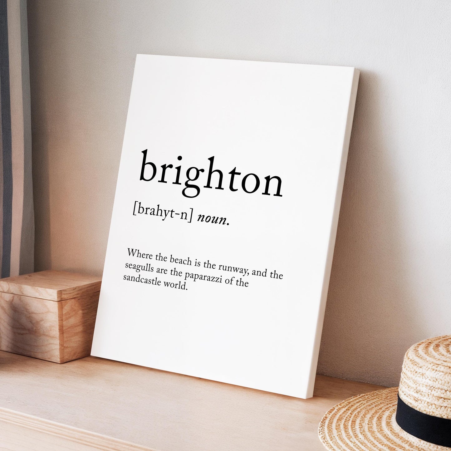 Brighton Funny Definition Quote Wall Art · Minimalist Home Decor · Large Wall Decor · Framed Poster Print & Canvas United Kingdom Gifts