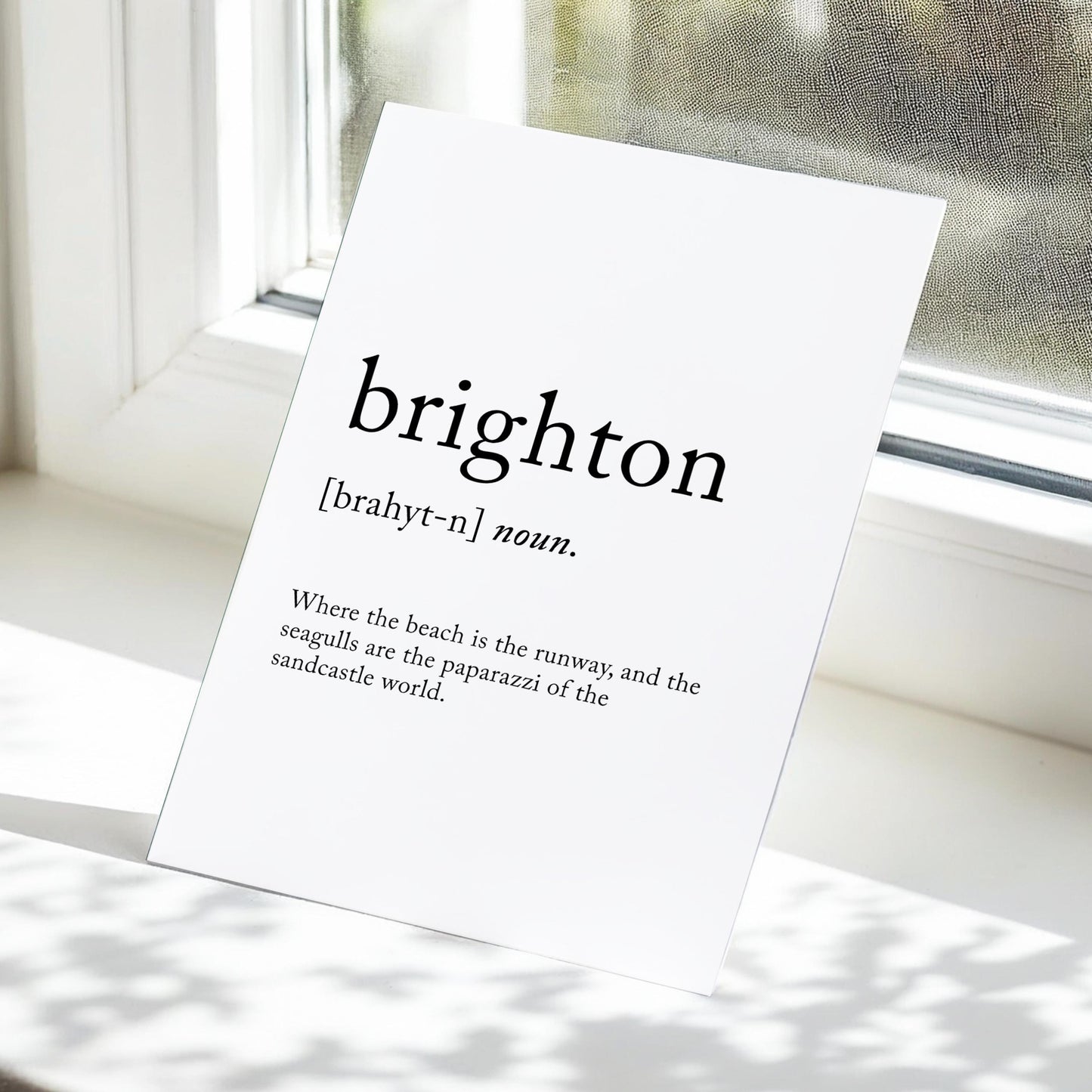 Brighton Funny Definition Quote Wall Art · Minimalist Home Decor · Large Wall Decor · Framed Poster Print & Canvas United Kingdom Gifts