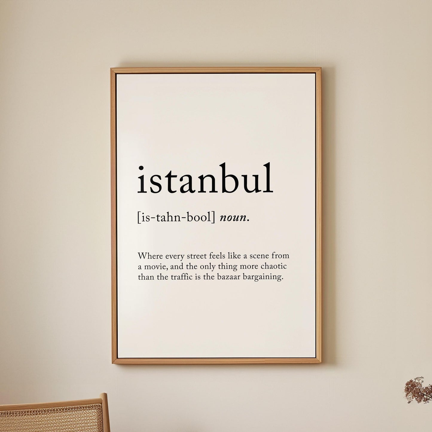 Istanbul Funny Definition Quote Wall Art · Minimalist Home Decor · Large Wall Decor · Framed Poster Print & Canvas Turkey Gifts