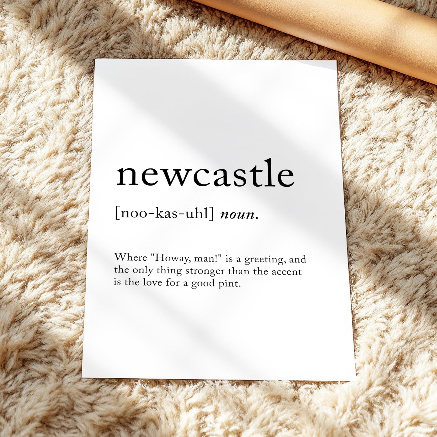 Newcastle Funny Definition Quote Wall Art · Minimalist Home Decor · Large Wall Decor · Framed Poster Print & Canvas United Kingdom Gifts
