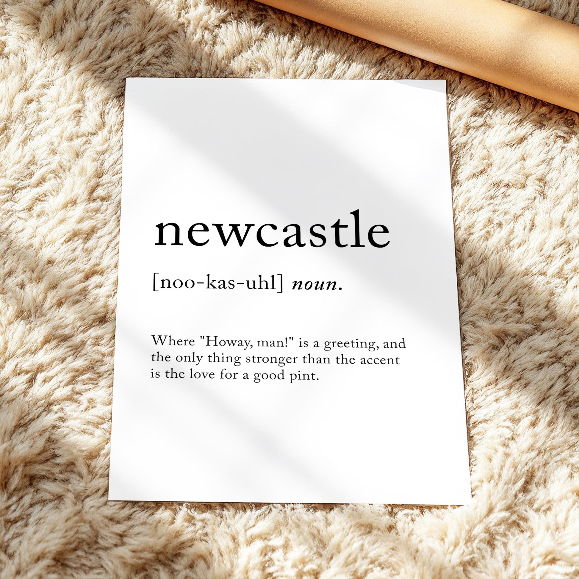 Newcastle Funny Definition Quote Wall Art · Minimalist Home Decor · Large Wall Decor · Framed Poster Print & Canvas United Kingdom Gifts