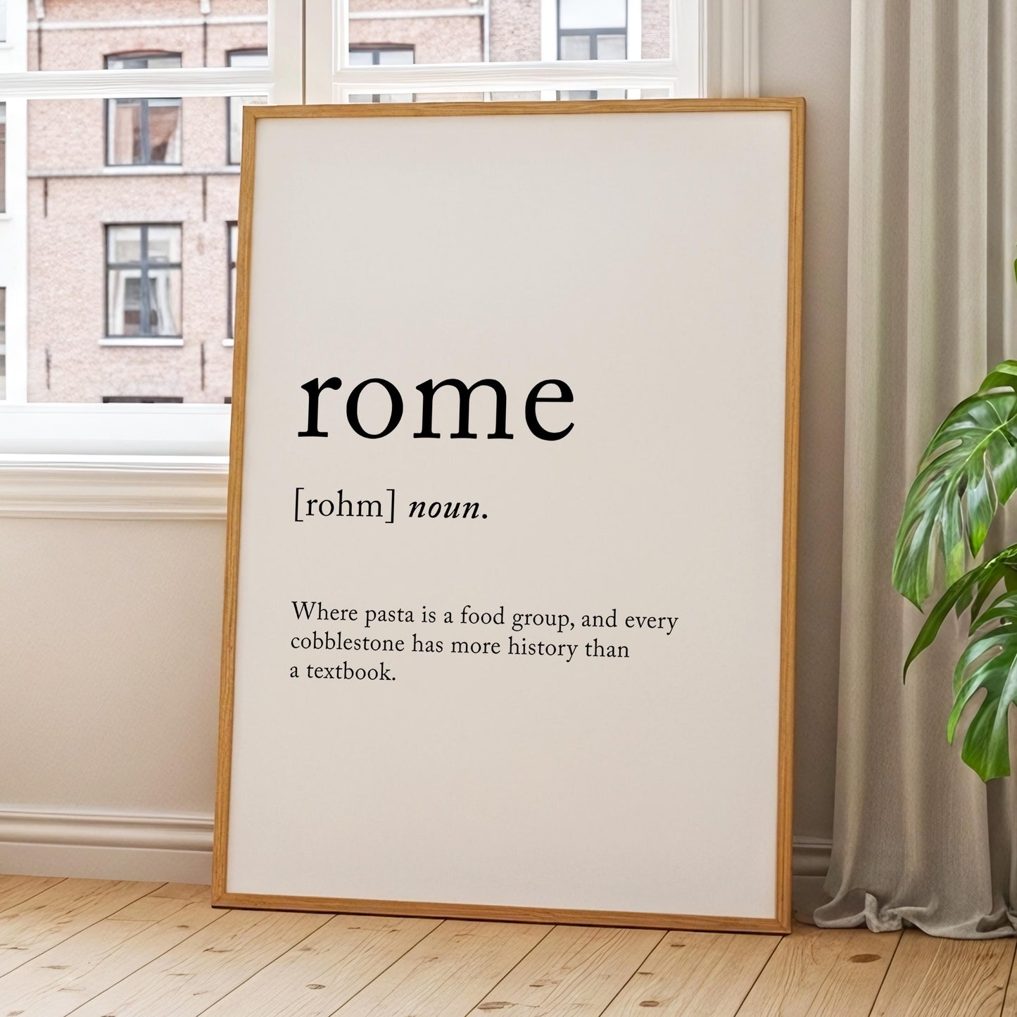 Rome Funny Definition Quote Wall Art · Minimalist Home Decor · Large Wall Decor · Framed Poster Print & Canvas Italy Gifts