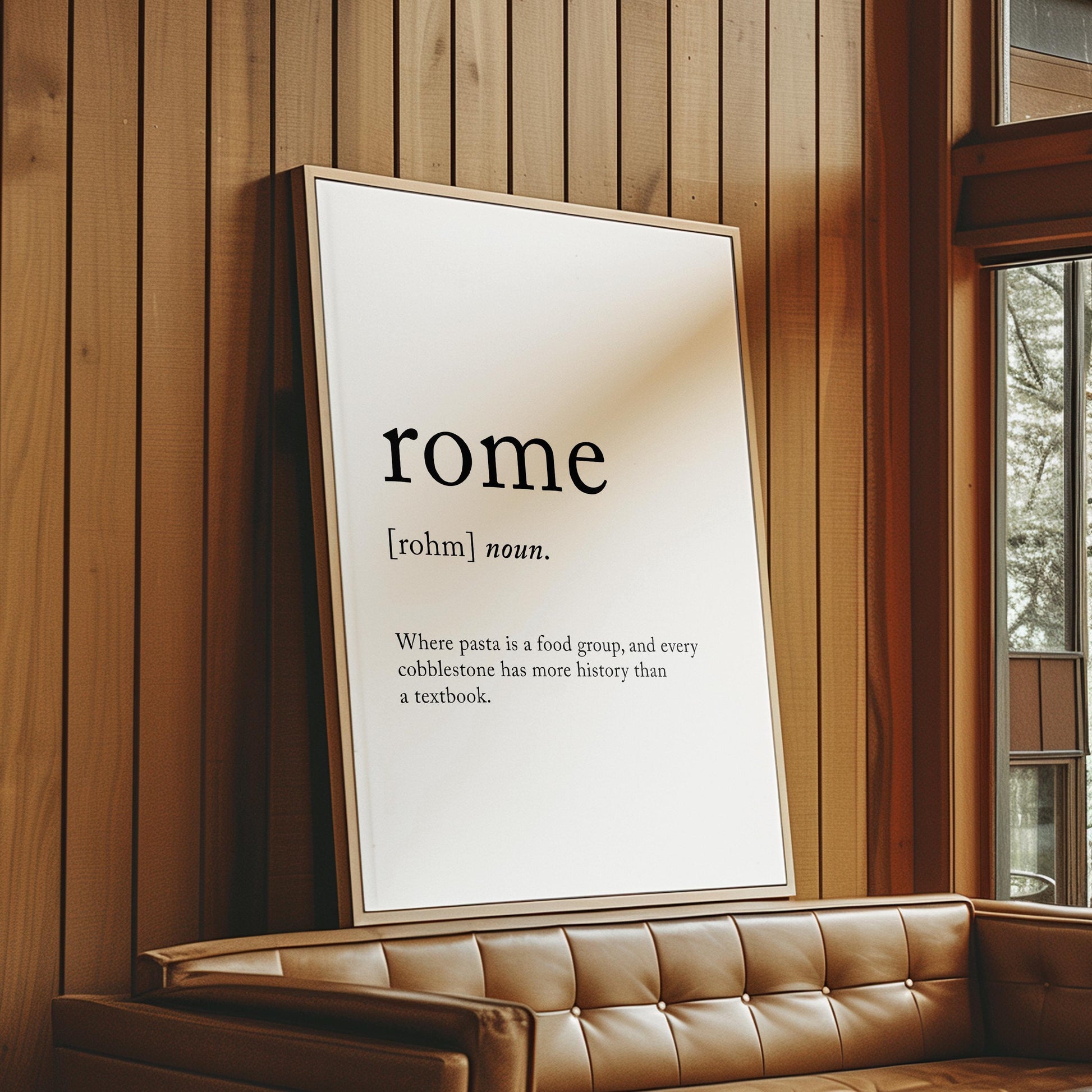 Rome Funny Definition Quote Wall Art · Minimalist Home Decor · Large Wall Decor · Framed Poster Print & Canvas Italy Gifts
