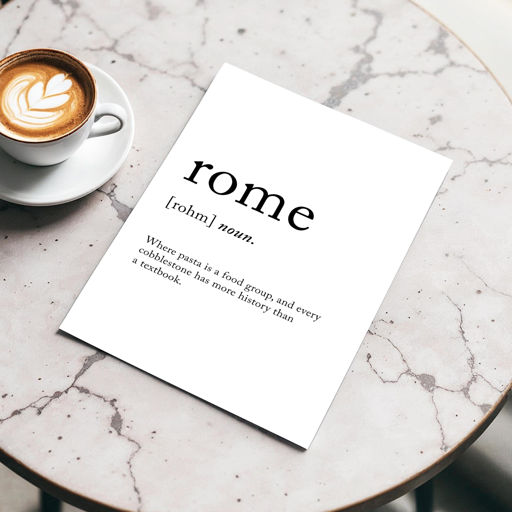 Rome Funny Definition Quote Wall Art · Minimalist Home Decor · Large Wall Decor · Framed Poster Print & Canvas Italy Gifts