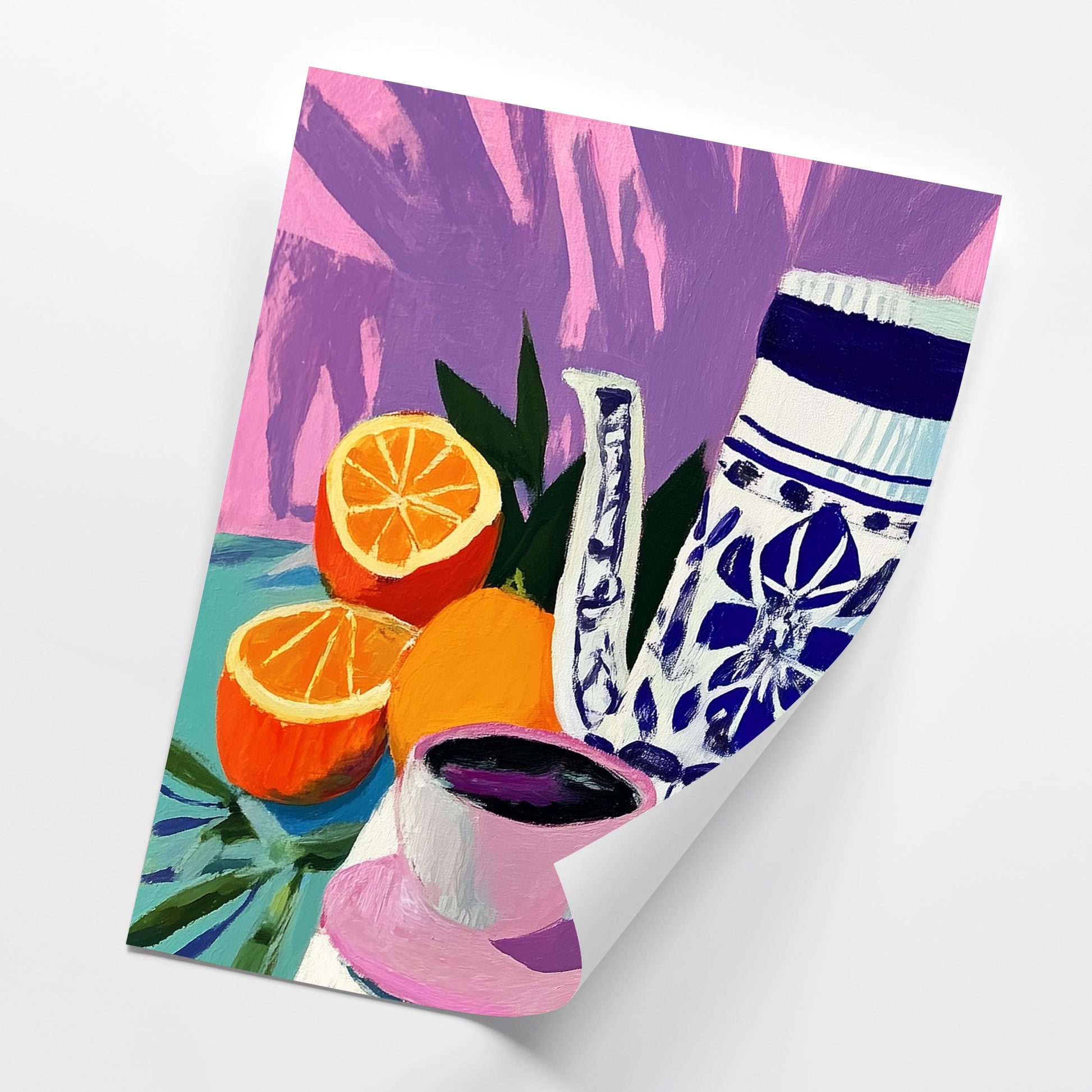 Colorful Kitchen Wall Art Set of 3 Poster Prints A2 A3 A4 A5, Modern Still Life Coffee Fruit Artwork for Dining Room Decor