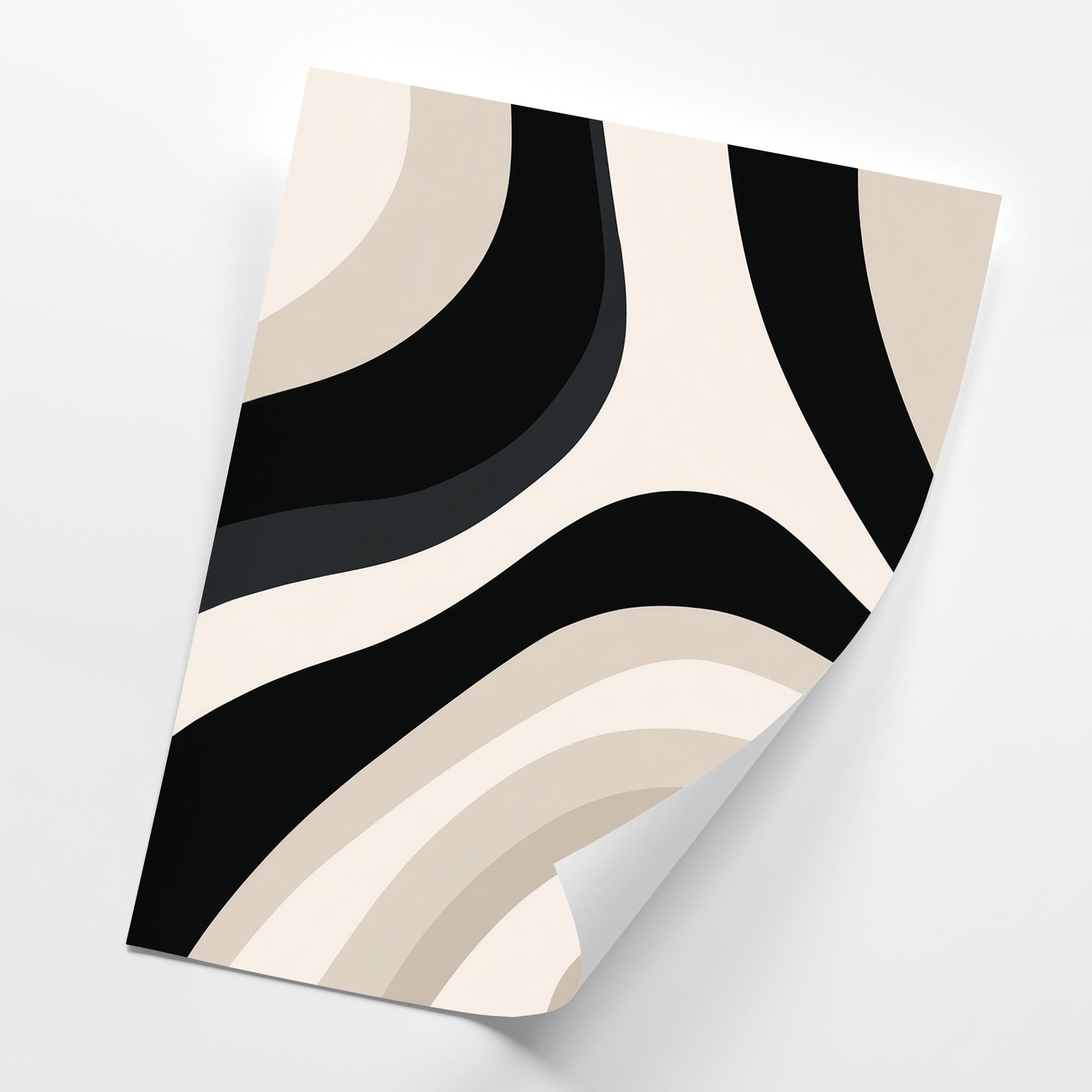 Black Beige Triptych Wall Art Set of 3, Abstract Arches Prints, Modern Minimalist Wall Decor, 3 Panel Artwork Gifts