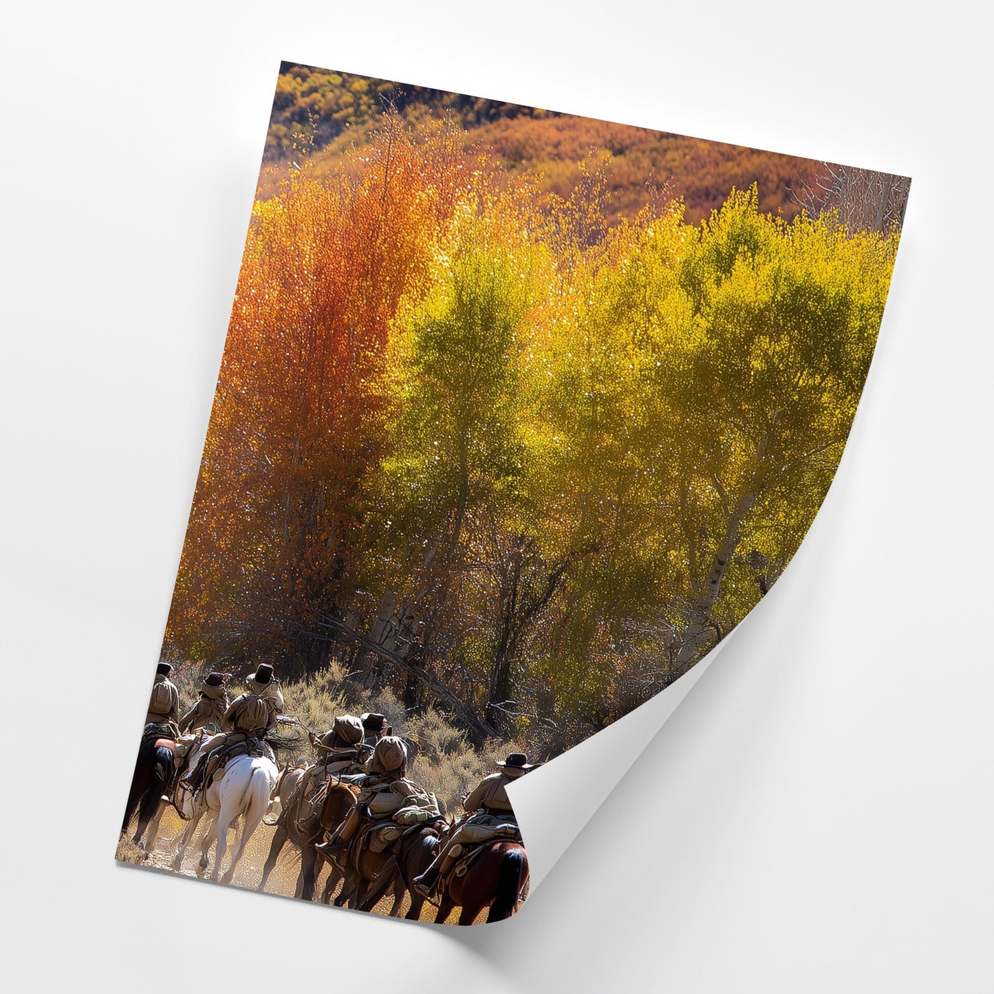 Western Cowboy Wall Art Set of 3 Poster Prints A2 A3 A4 A5, Horse Riders Autumn Landscape Ranch Decor Rustic Art